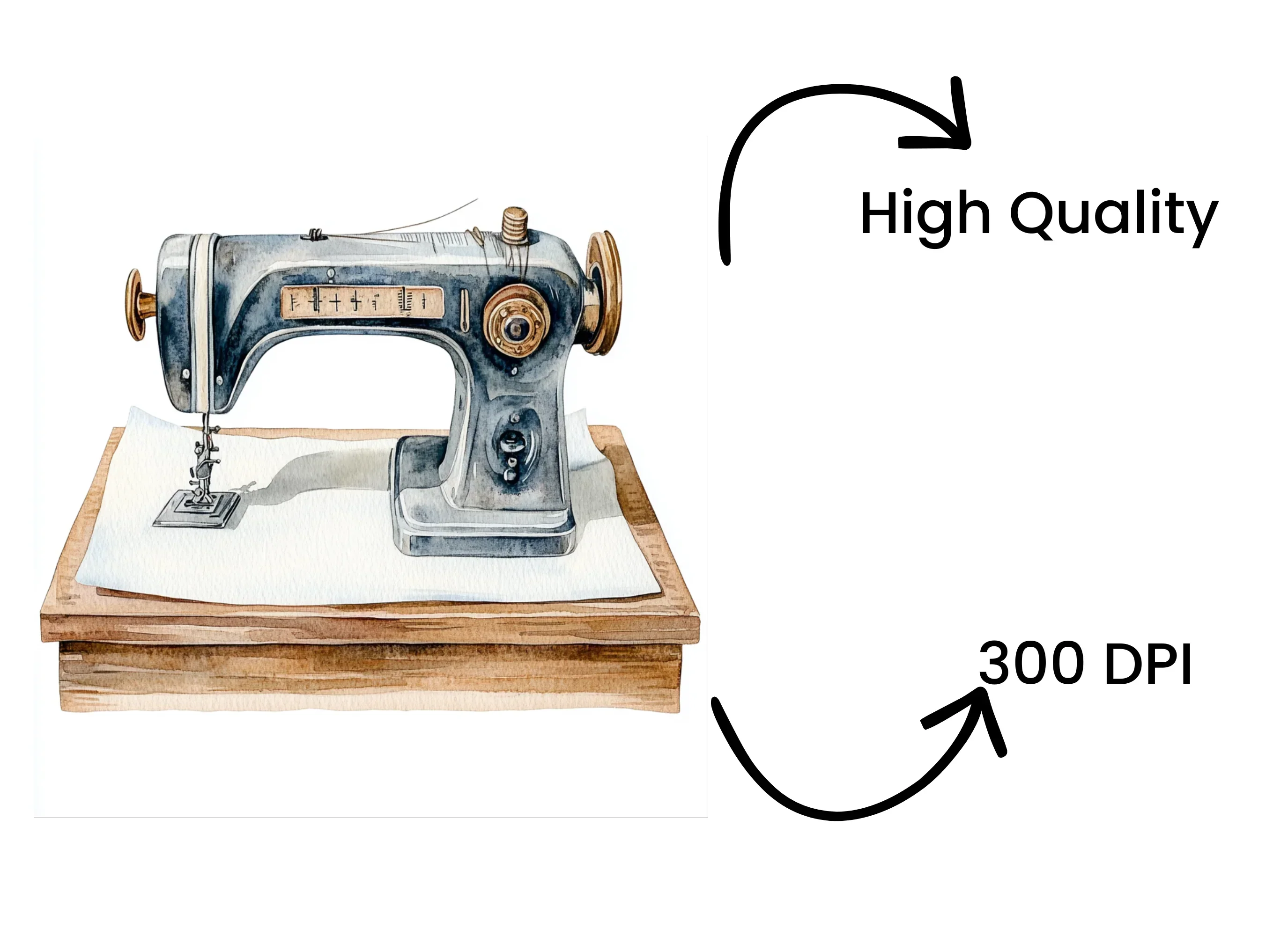 Vintage Sewing Machine Clipart Bundle - Image 4