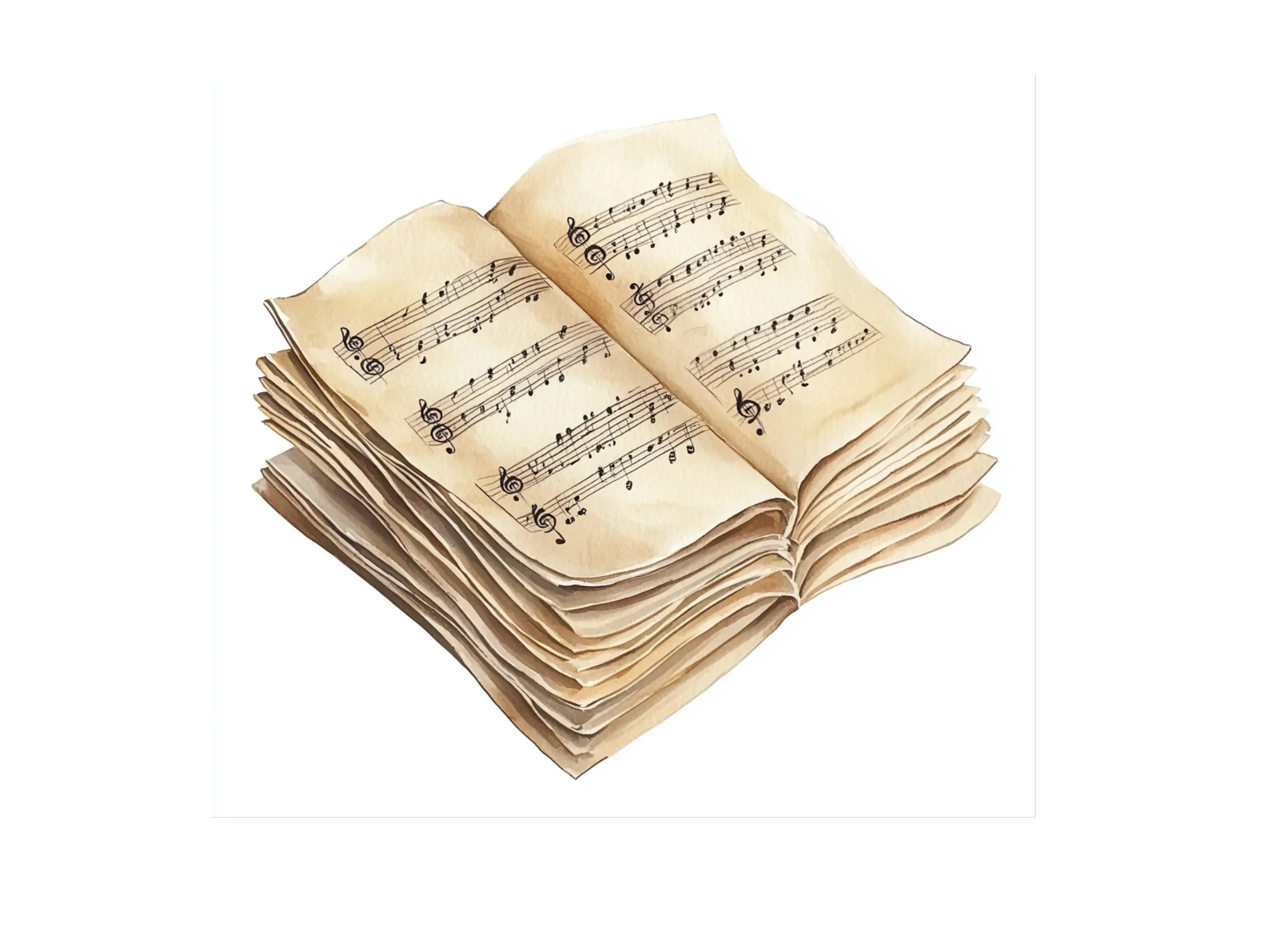 Vintage Sheet Music Clipart Bundle - Image 3