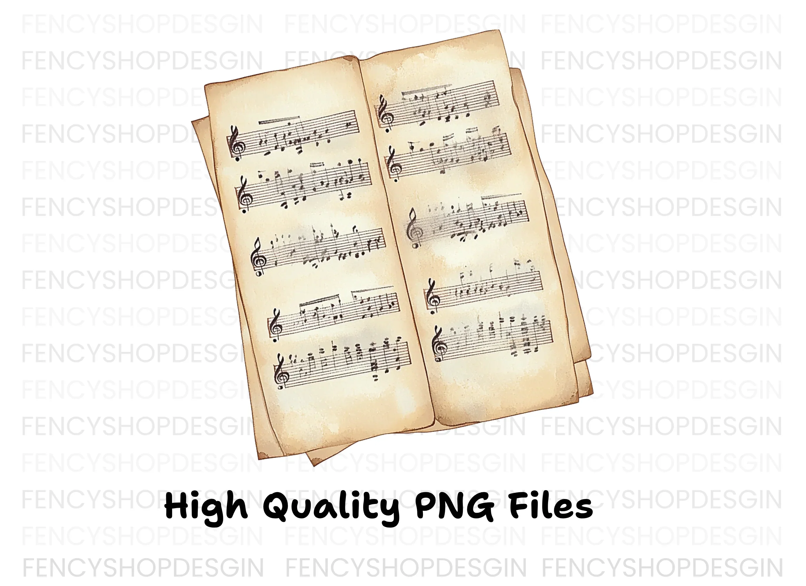 Vintage Sheet Music Clipart Bundle - Image 2