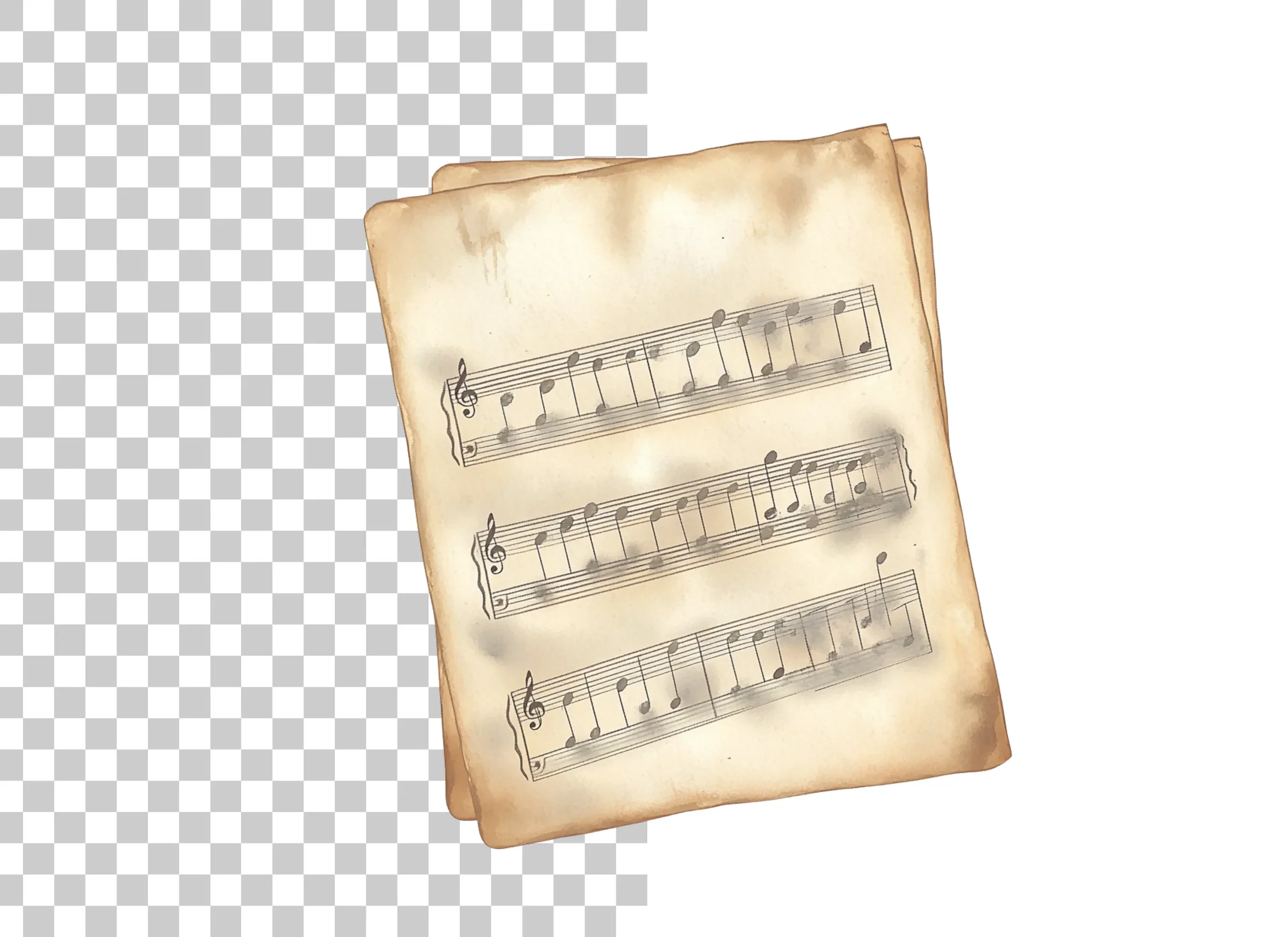 Vintage Sheet Music Clipart Bundle - Image 3