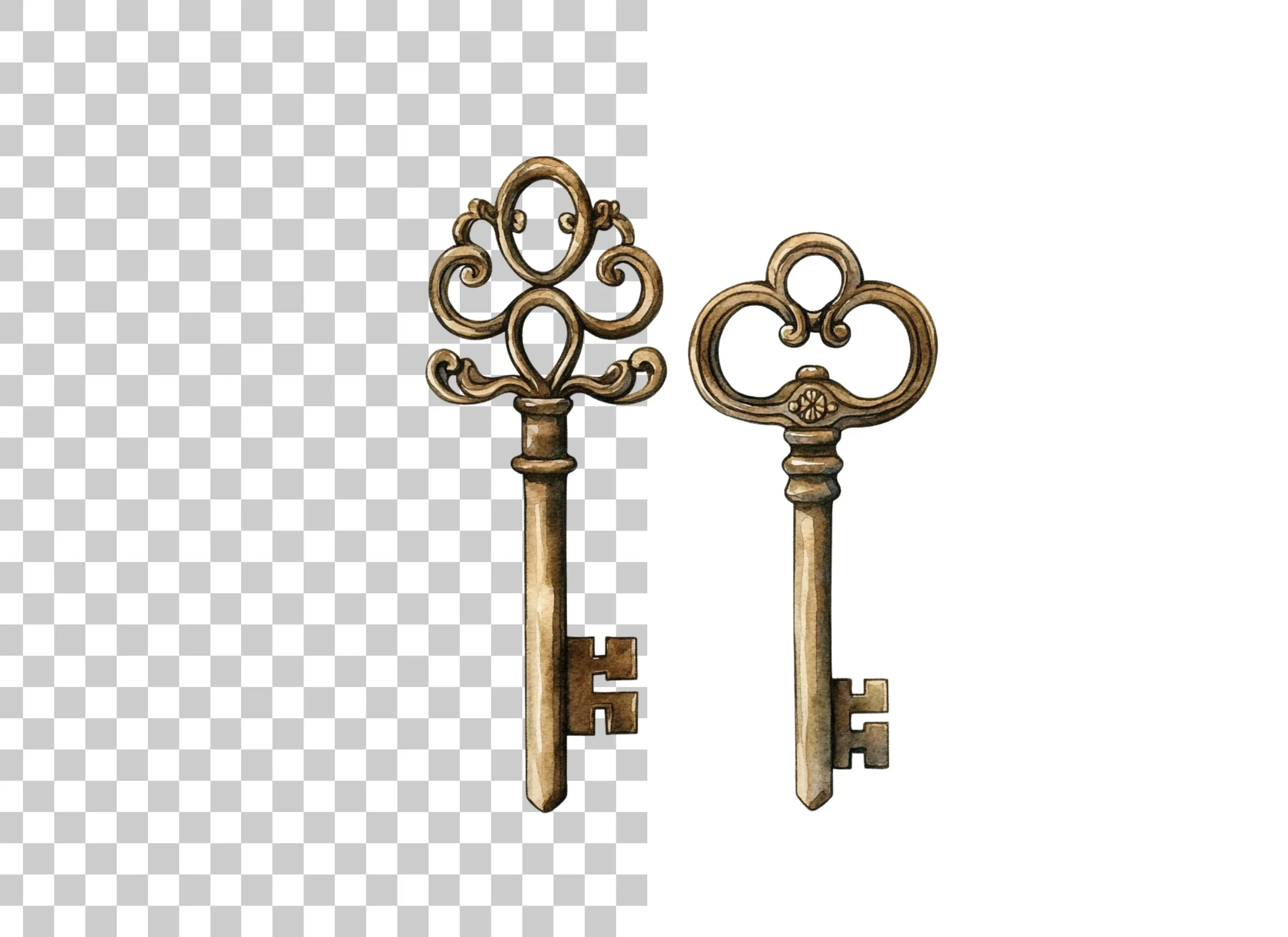 Vintage Skeleton Keys Clipart Bundle - Image 2