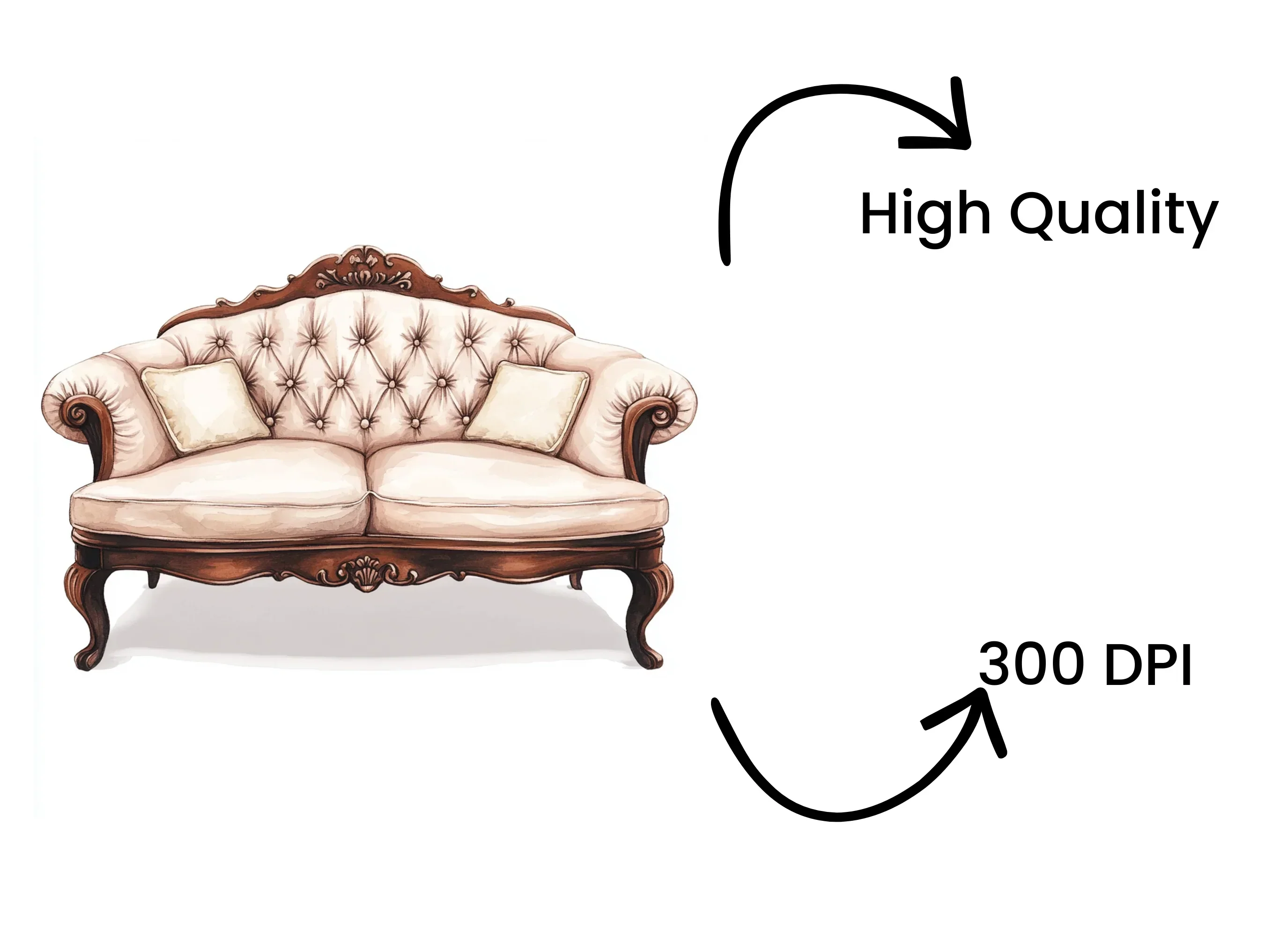 Vintage Sofa Clipart Bundle - Image 4