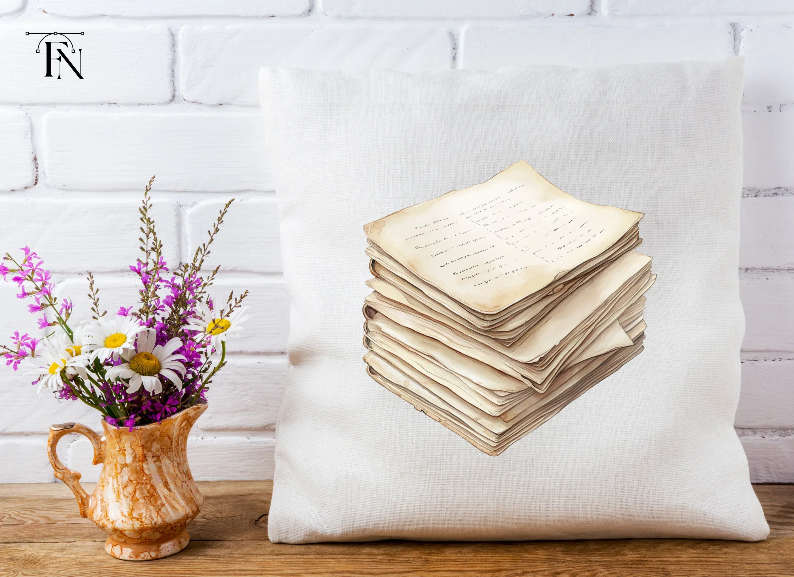 Vintage Stack of Old Papers Clipart Bundle - Image 5