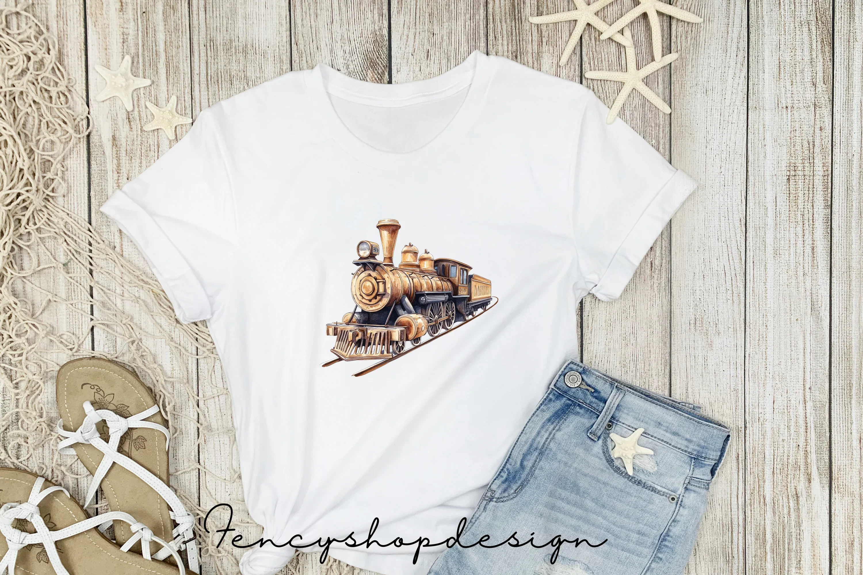 Vintage Steam Train Clipart Bundle - Image 5