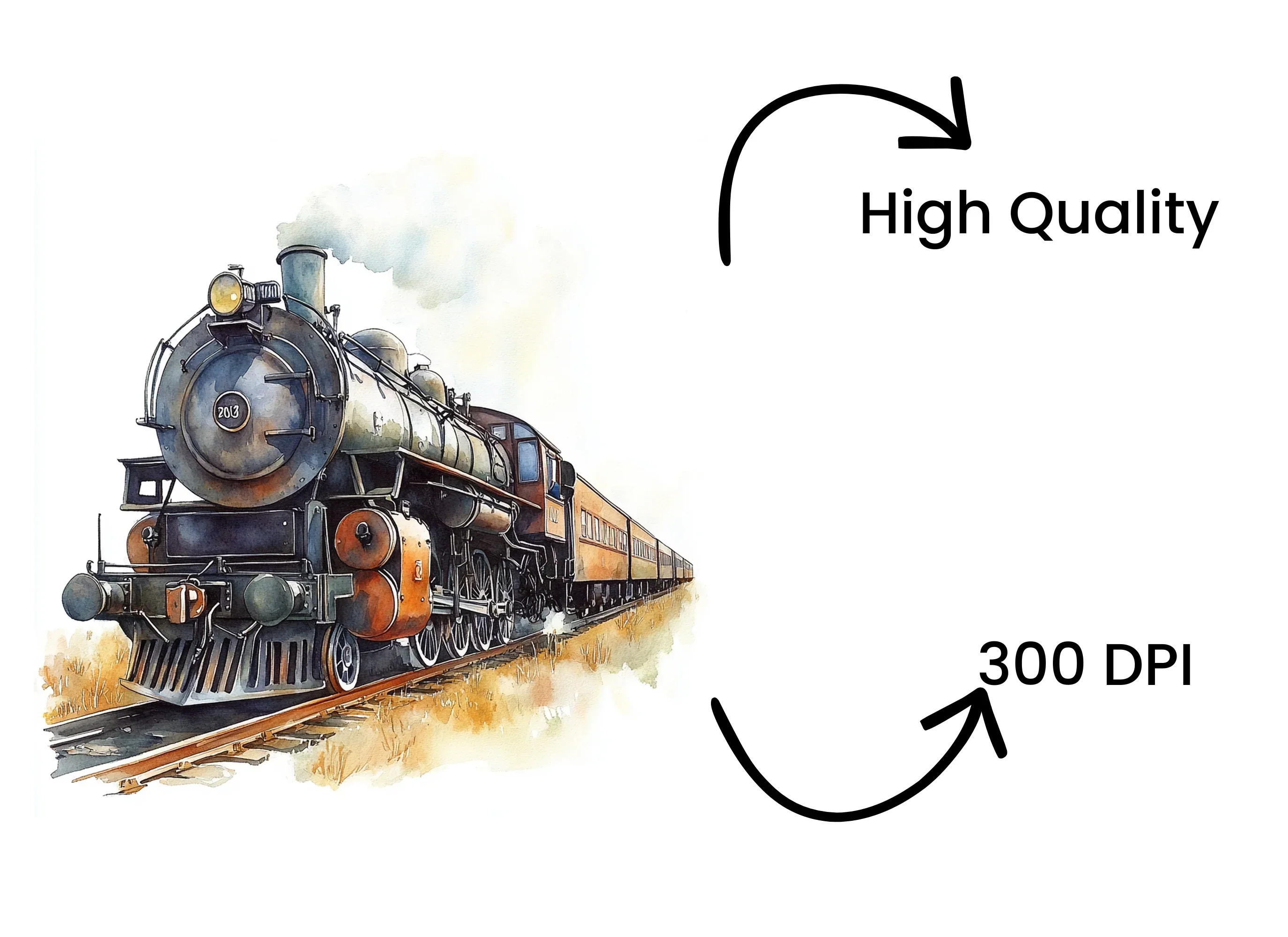 Vintage Steam Train Clipart Bundle - Image 4