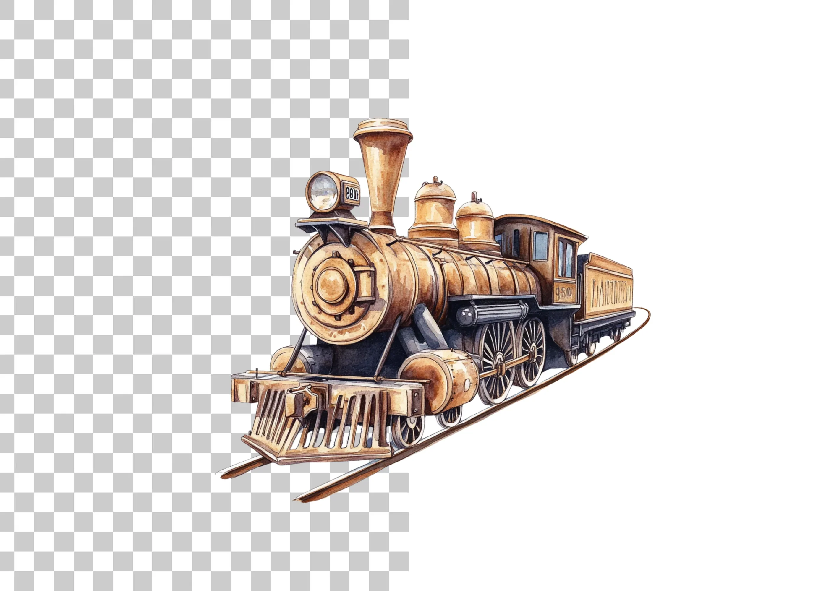 Vintage Steam Train Clipart Bundle - Image 2