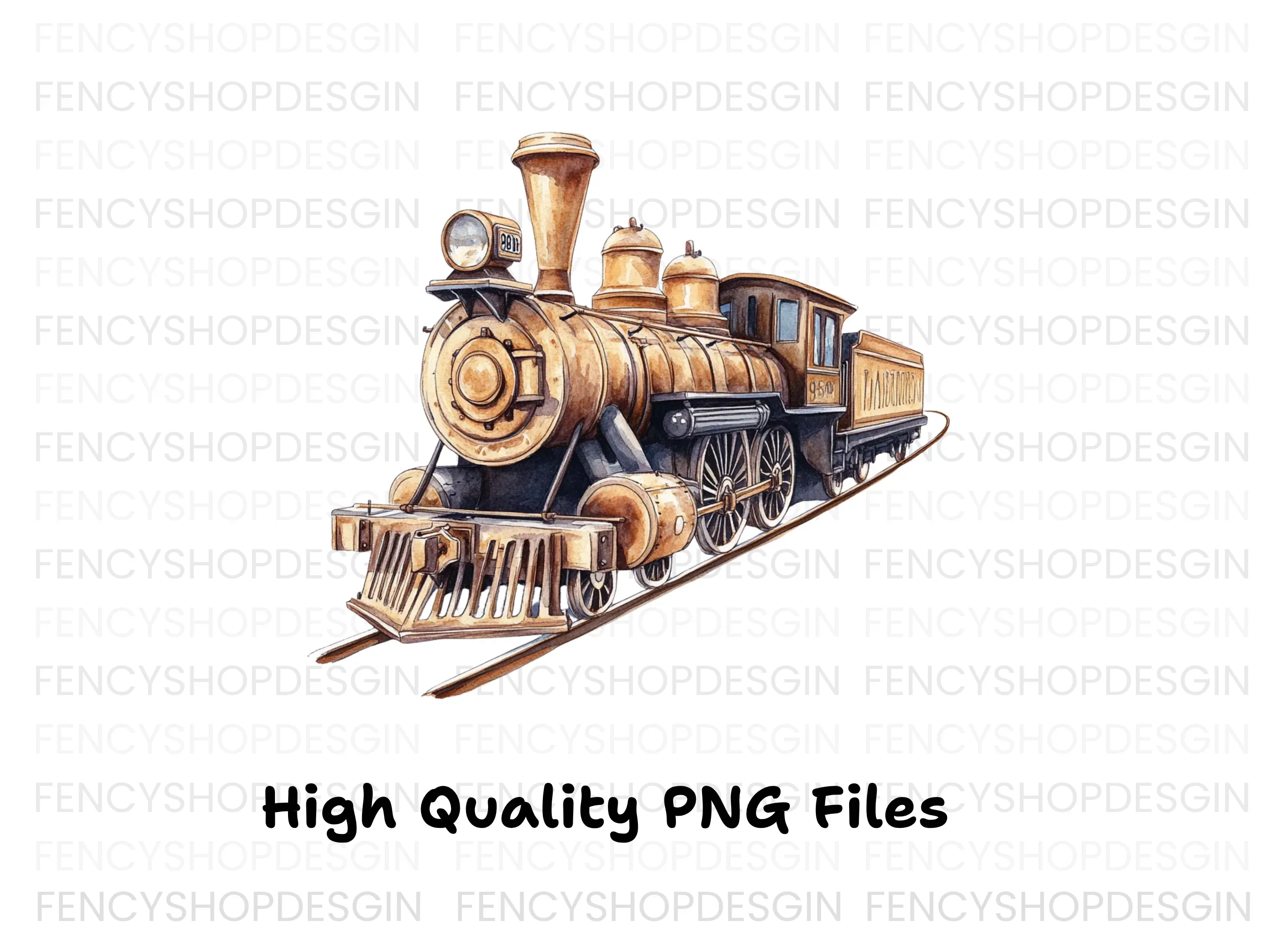 Vintage Steam Train Clipart Bundle - Image 3