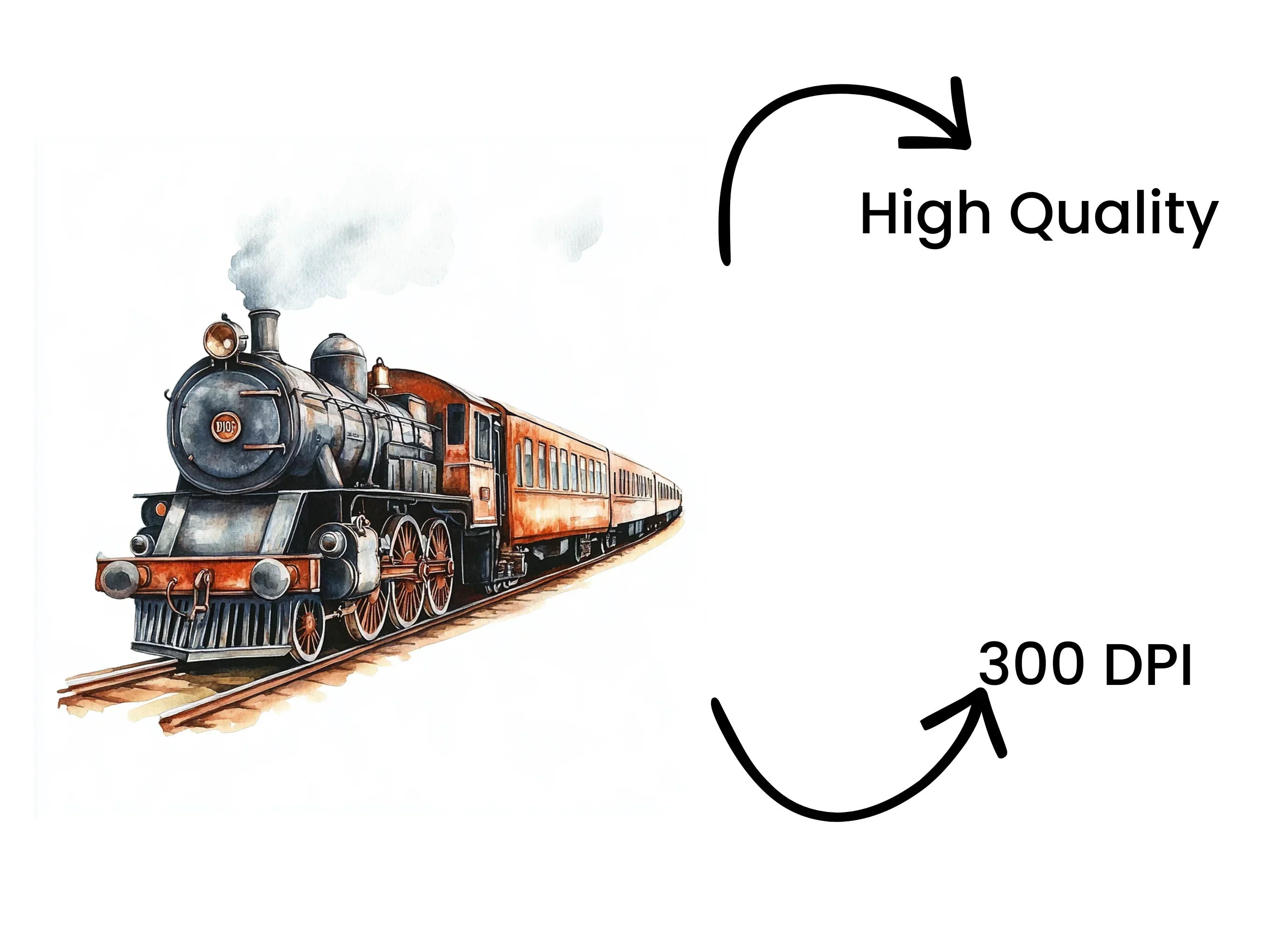Vintage Steam Train Clipart Bundle - Image 4