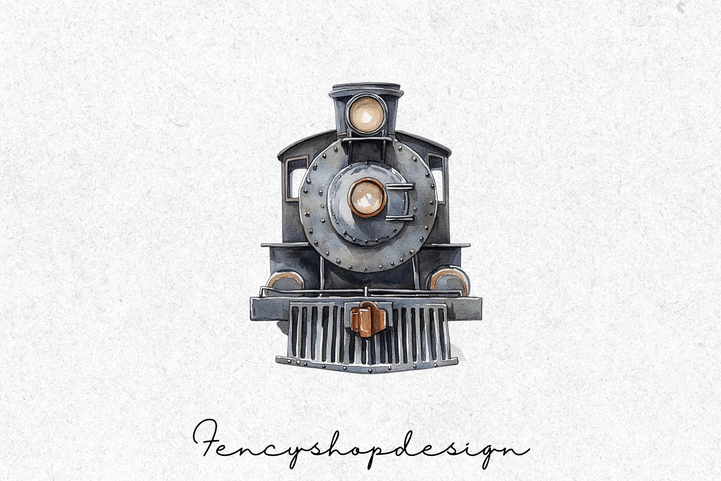 Vintage Steam Train Clipart Bundle - Image 3