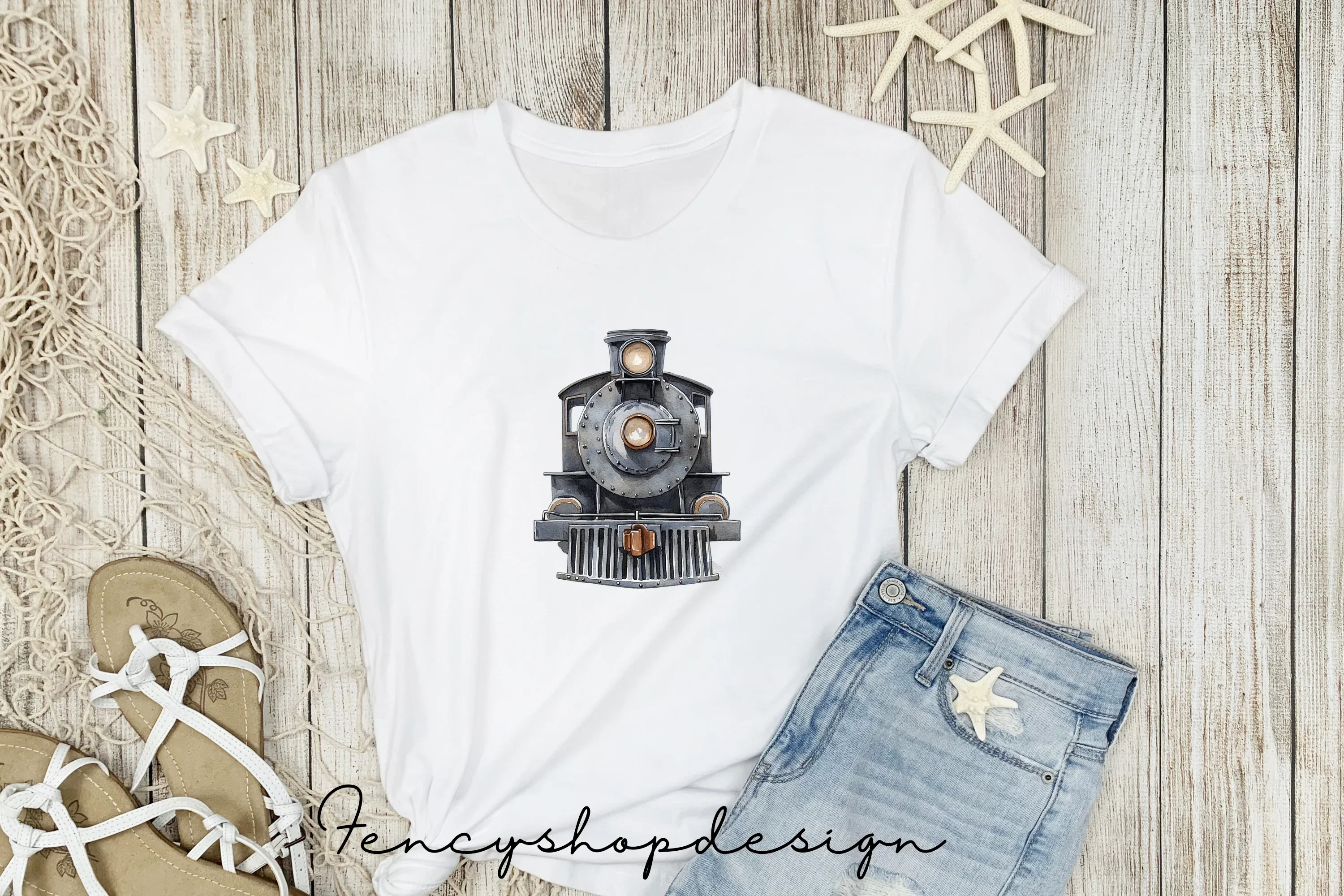 Vintage Steam Train Clipart Bundle - Image 5