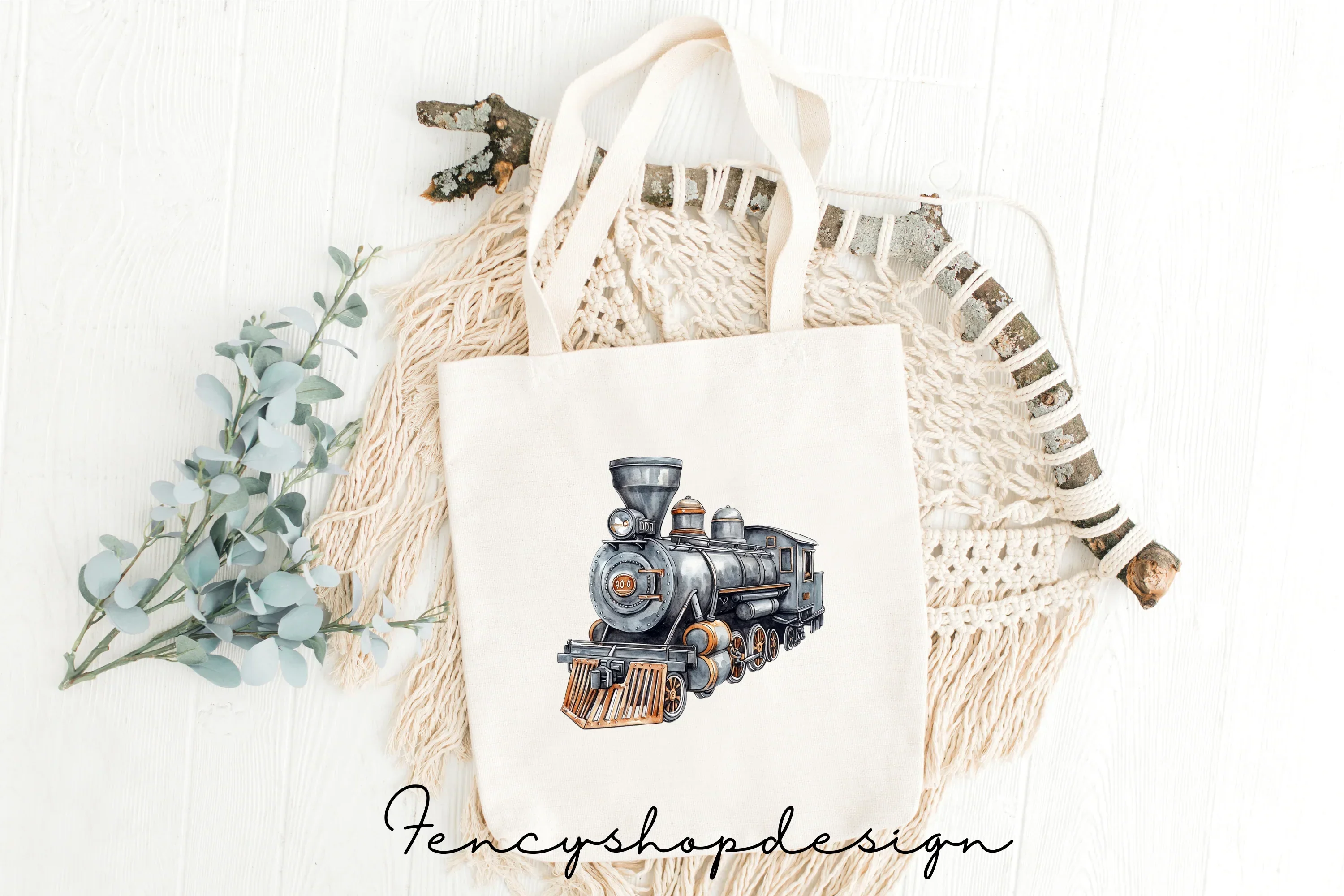 Vintage Steam Train Clipart Bundle - Image 8