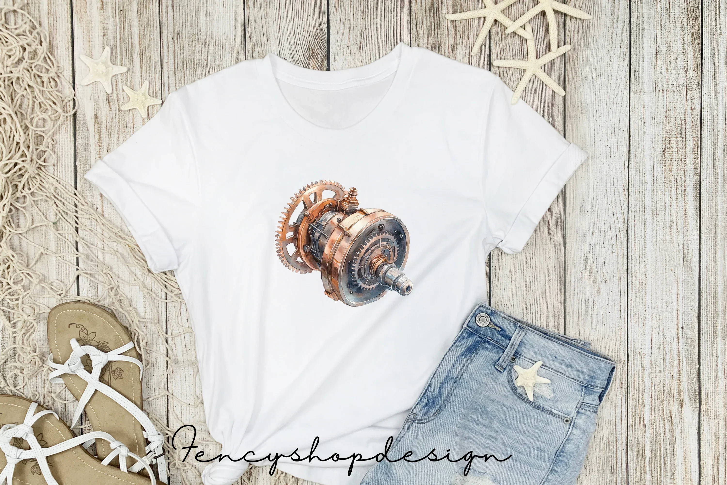 Vintage Steampunk Gears Clipart Bundle - Image 5