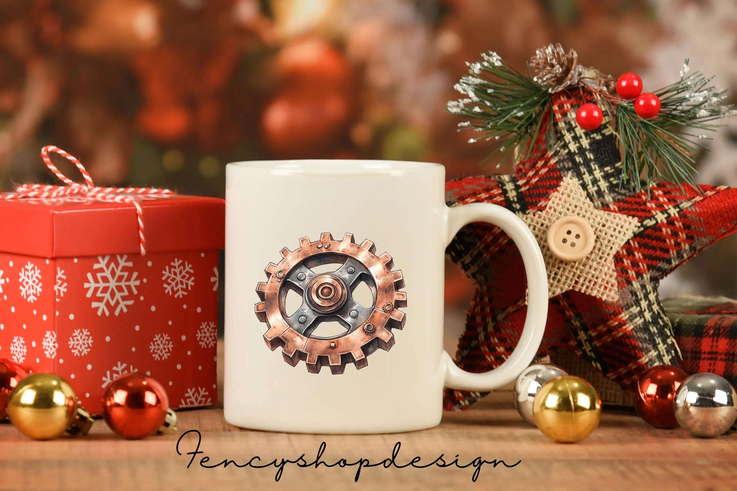 Vintage Steampunk Gears Clipart Bundle - Image 7