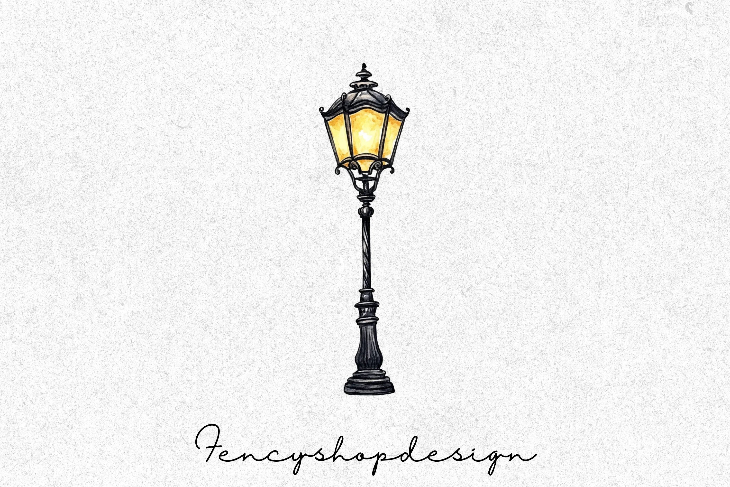 Vintage Street Lamp Clipart Bundle - Image 7