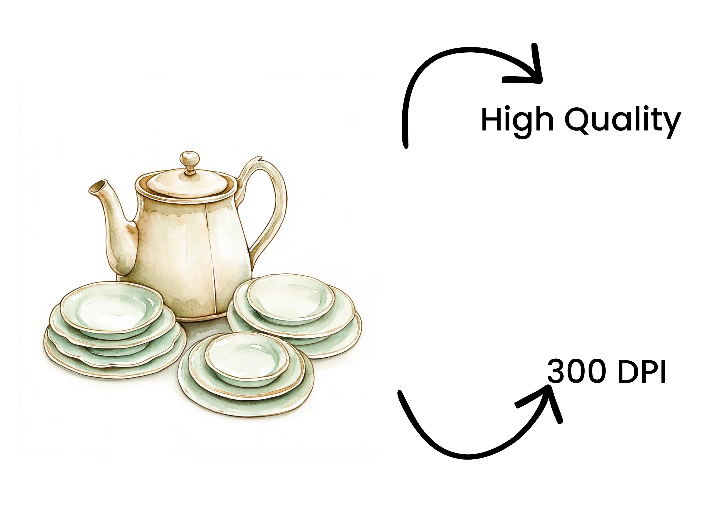 Vintage Tea Clipart Bundle - Image 4