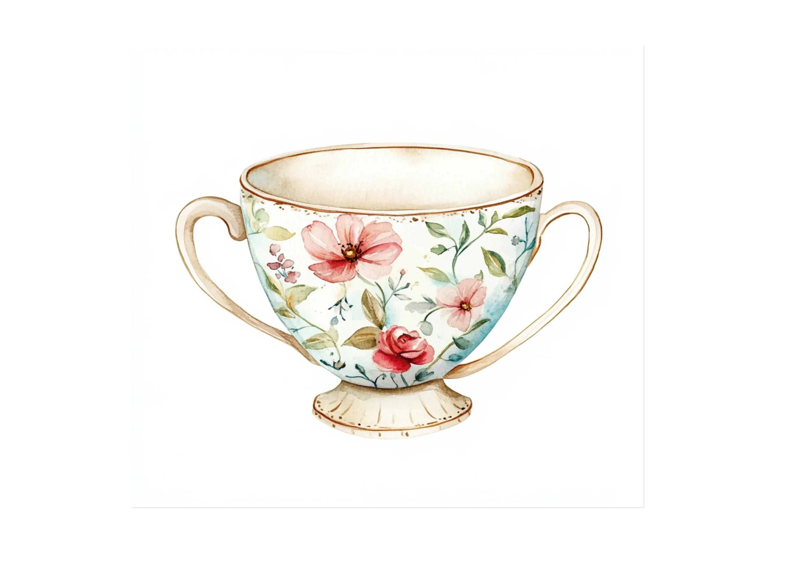 Vintage Teacups Clipart Bundle - Image 2