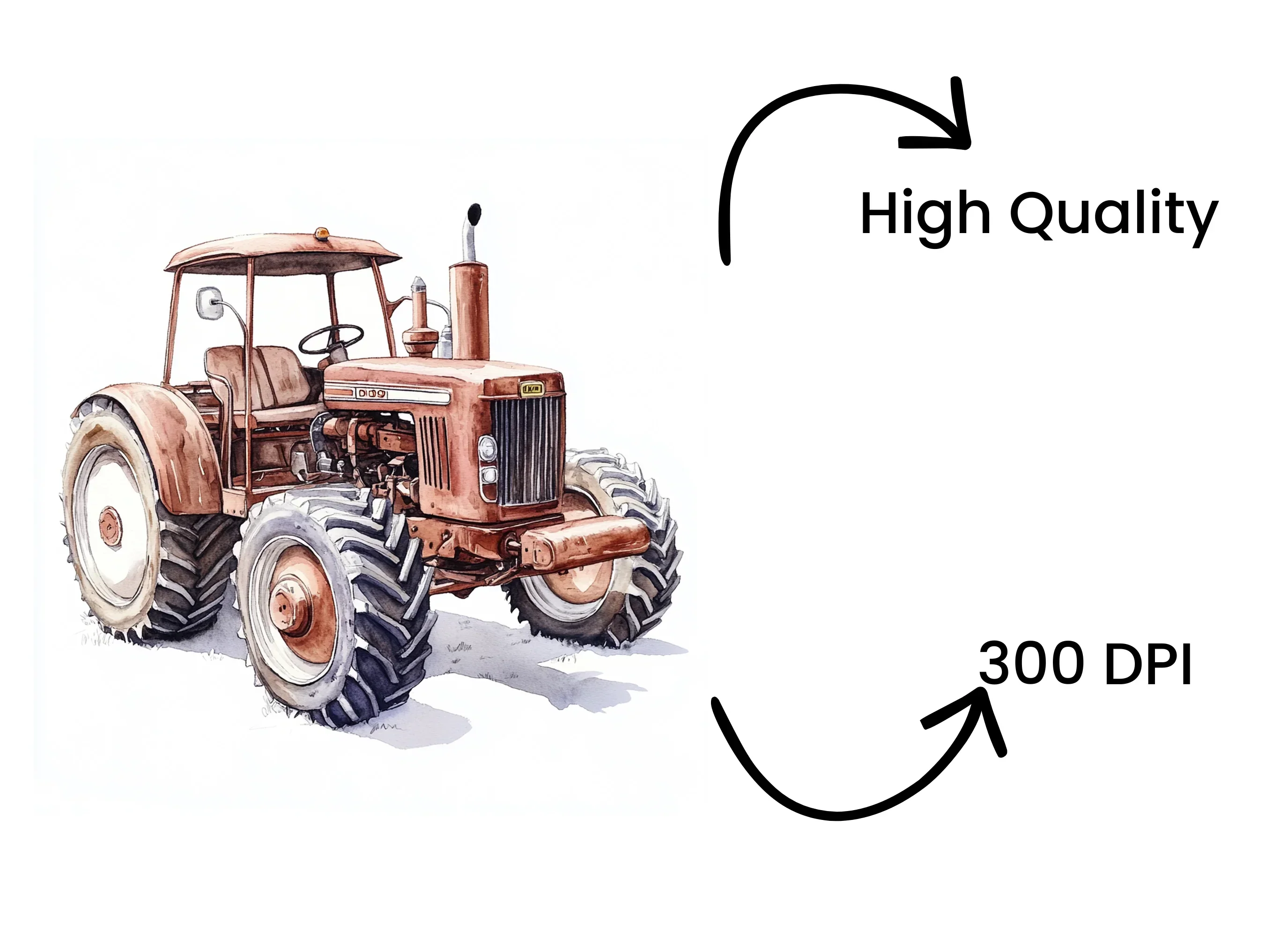 Vintage Tractor Clipart Bundle - Image 4