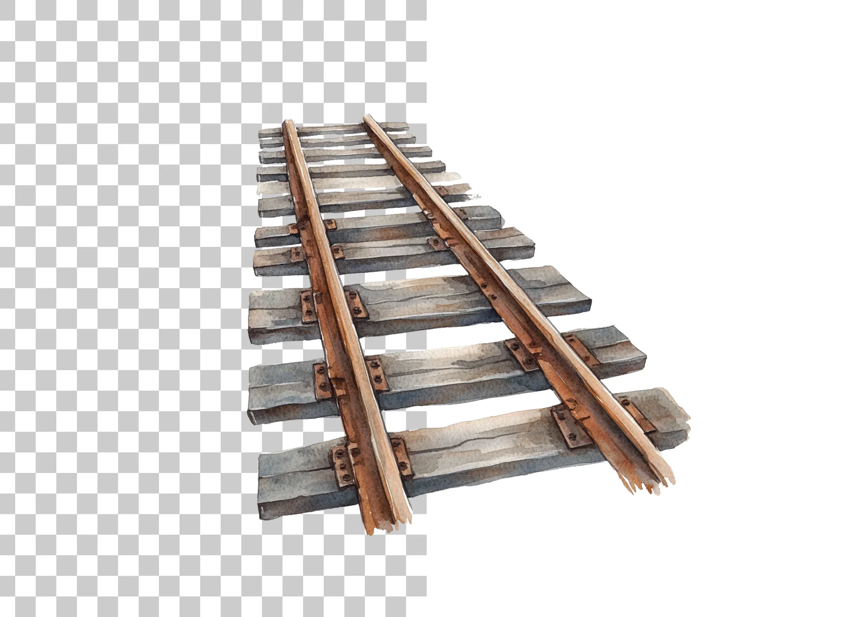 Vintage Train Tracks Clipart Bundle - Image 2