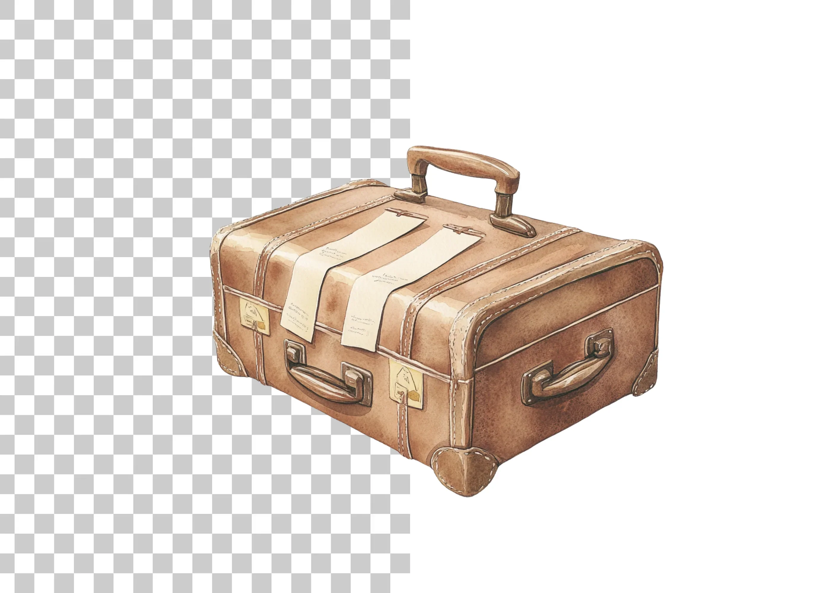 Vintage Travel Suitcases Clipart Bundle - Image 2
