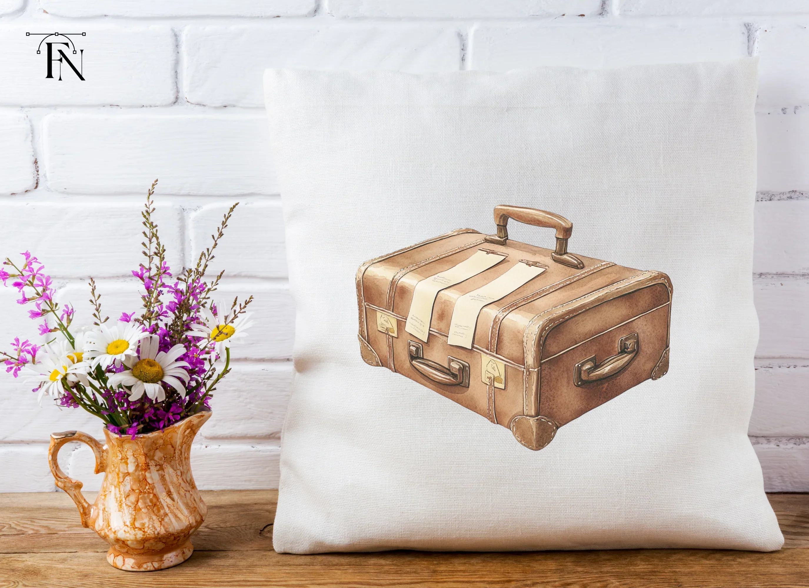 Vintage Travel Suitcases Clipart Bundle - Image 5