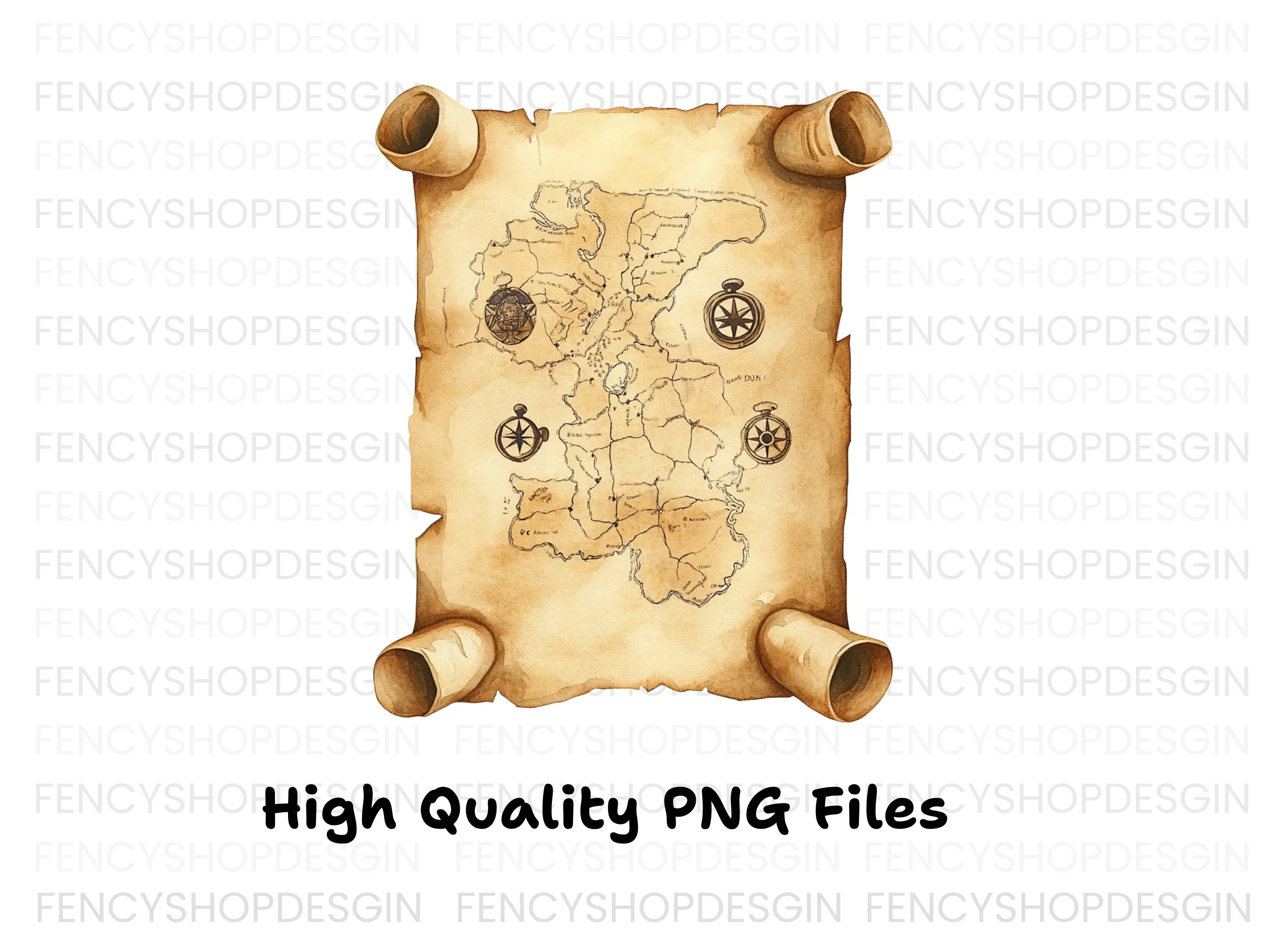 Vintage Treasure Map Clipart Bundle - Image 2