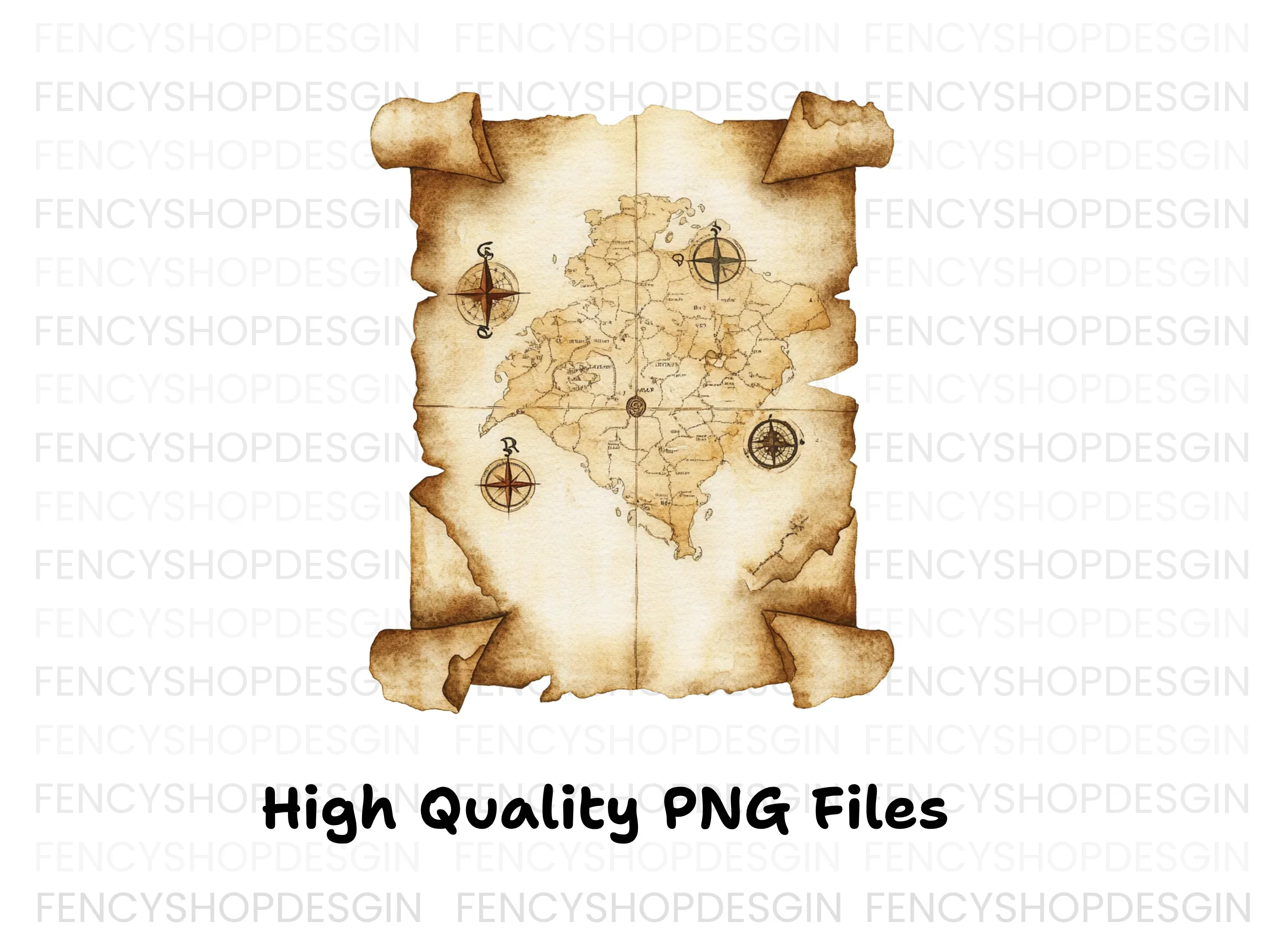 Vintage Treasure Map Clipart Bundle - Image 2
