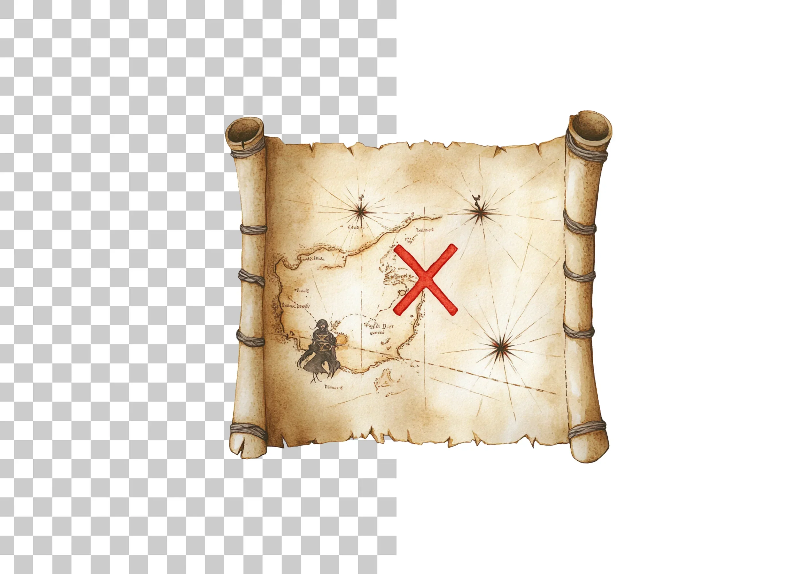 Vintage Treasure Map Clipart Bundle - Image 2