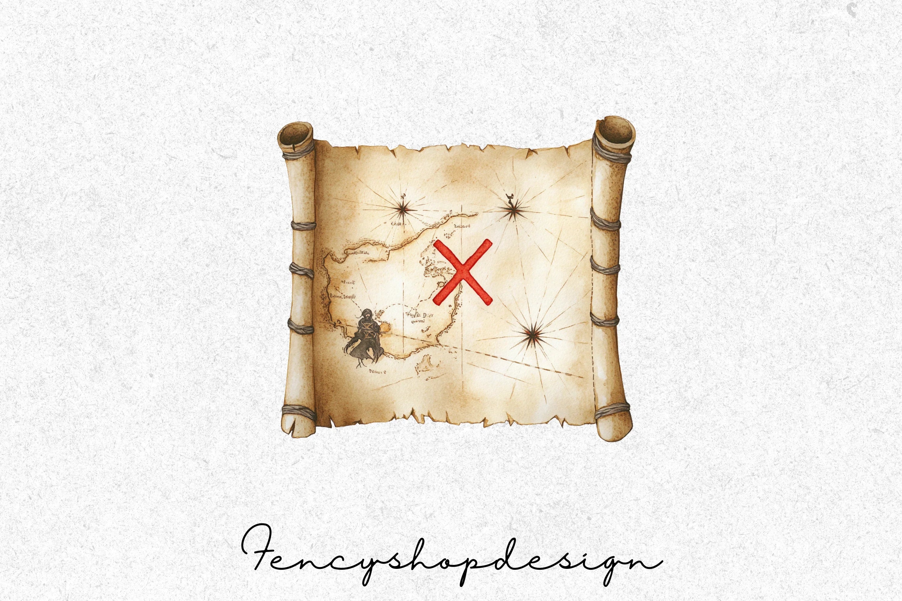 Vintage Treasure Maps Clipart Bundle - Image 7