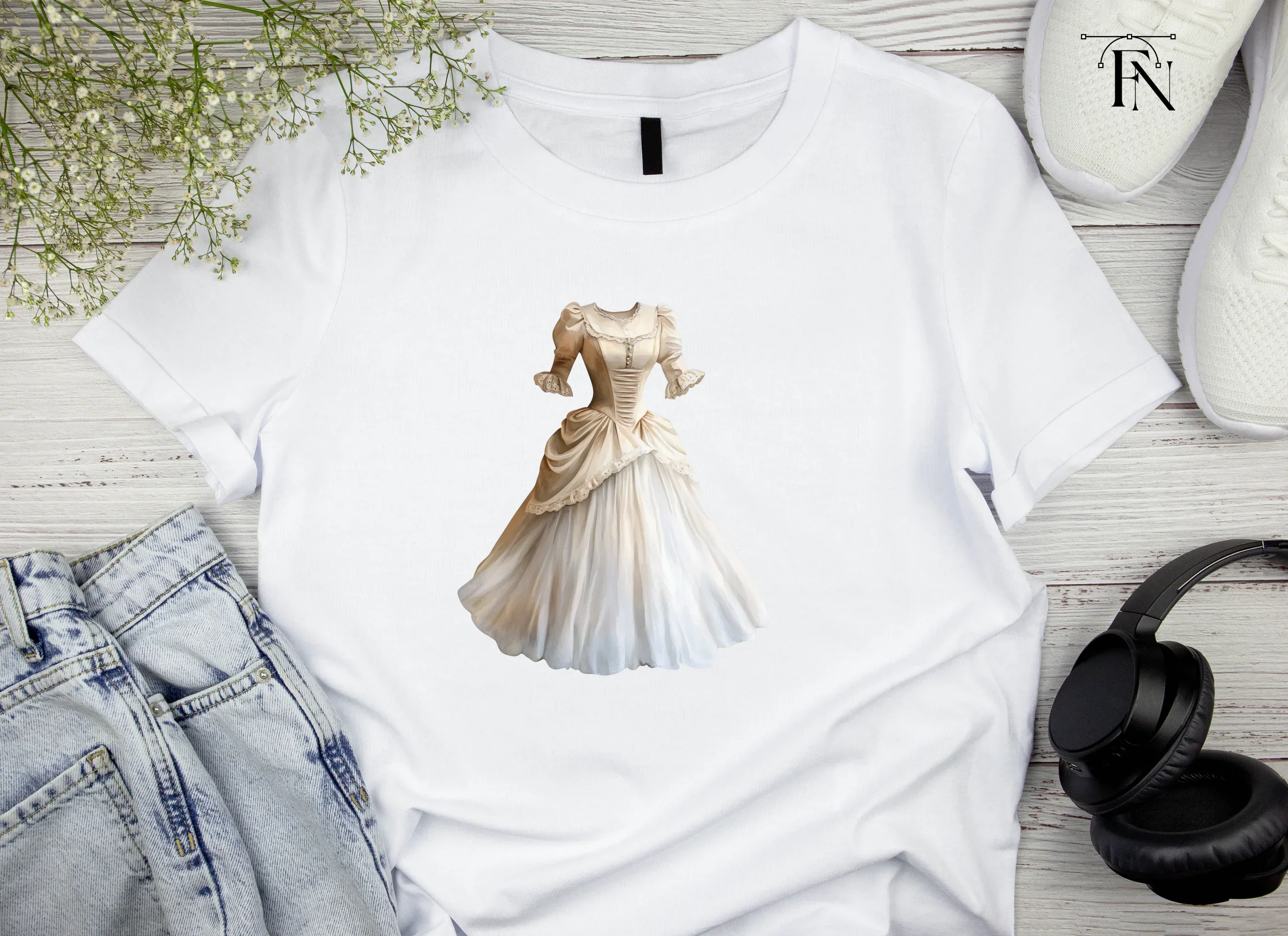 Vintage Wedding Dress Clipart Bundle - Image 3