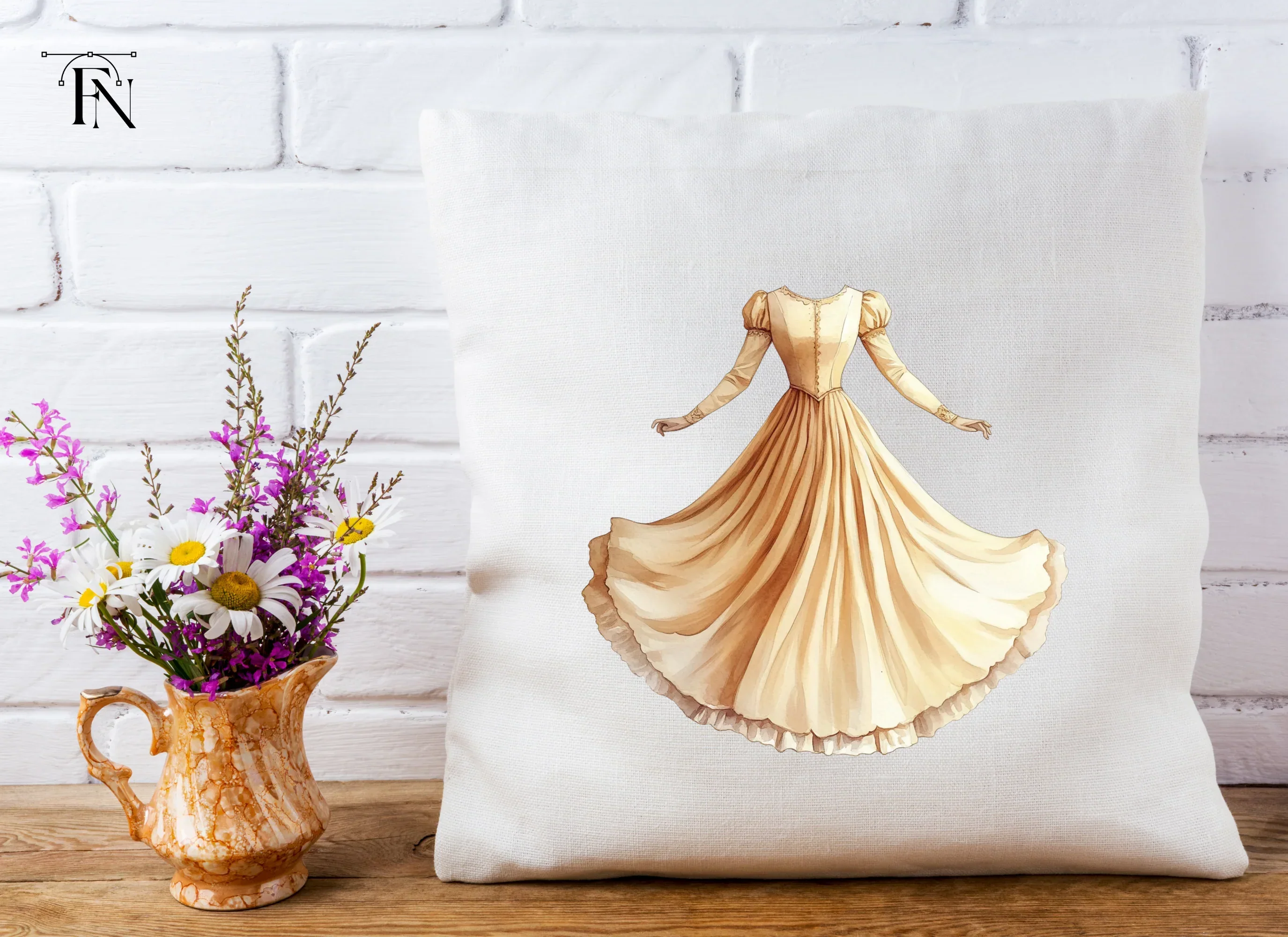 Vintage Wedding Dress Clipart Bundle - Image 4
