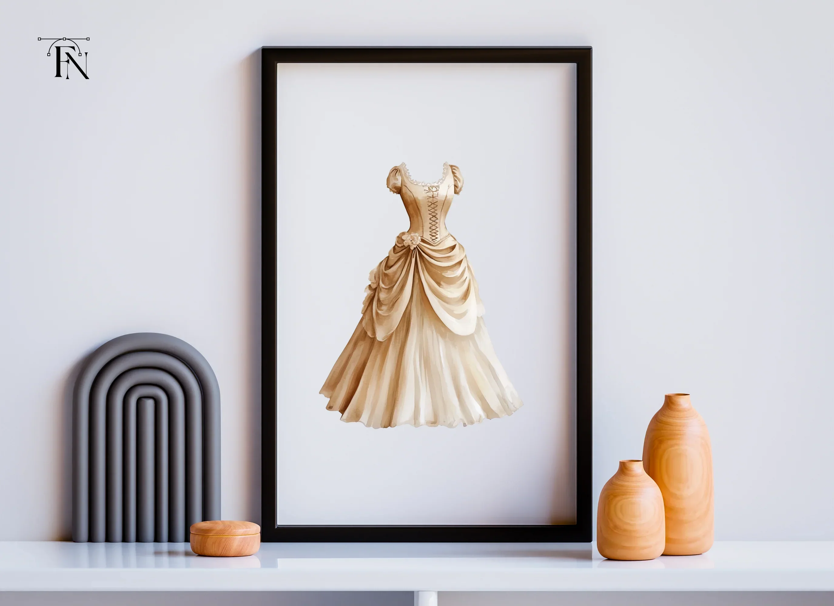 Vintage Wedding Dress Clipart Bundle - Image 5