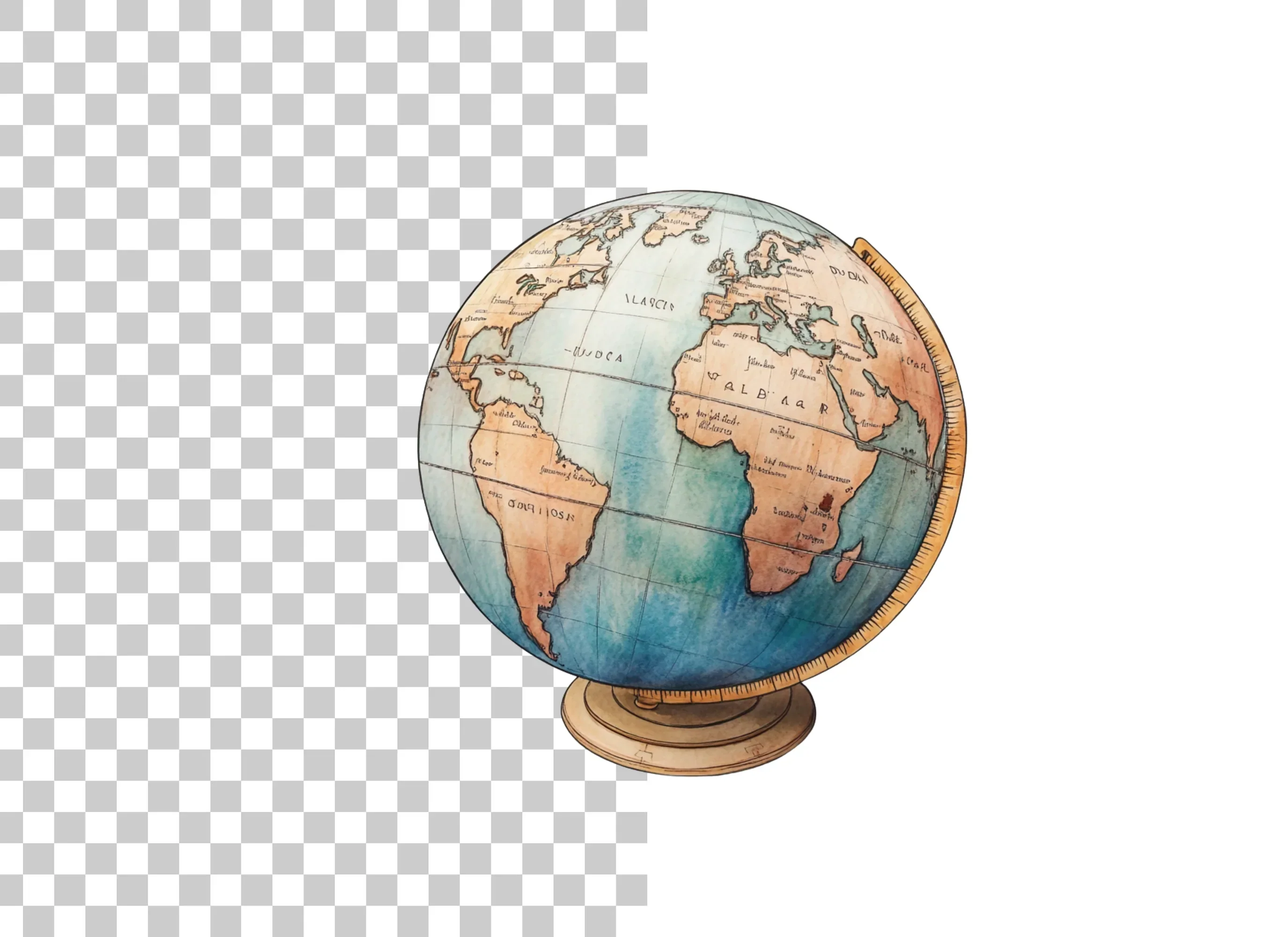 Vintage World Globe Clipart Bundle - Image 2