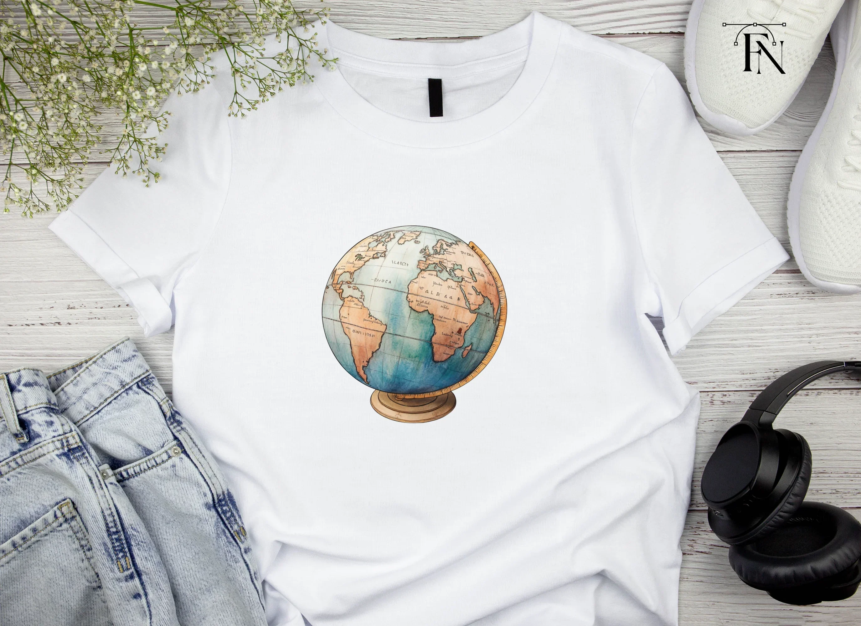 Vintage World Globe Clipart Bundle - Image 4
