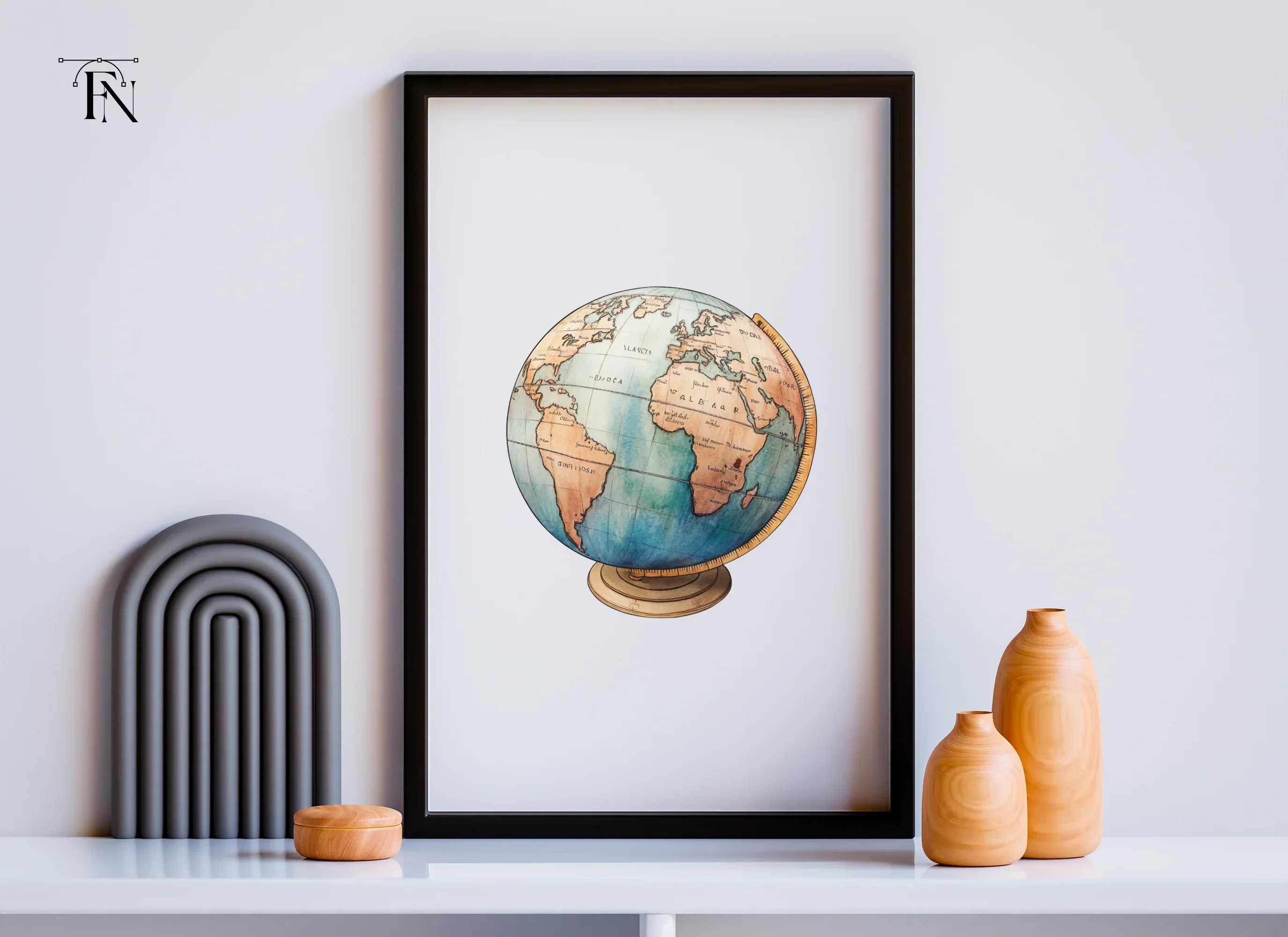 Vintage World Globe Clipart Bundle - Image 6