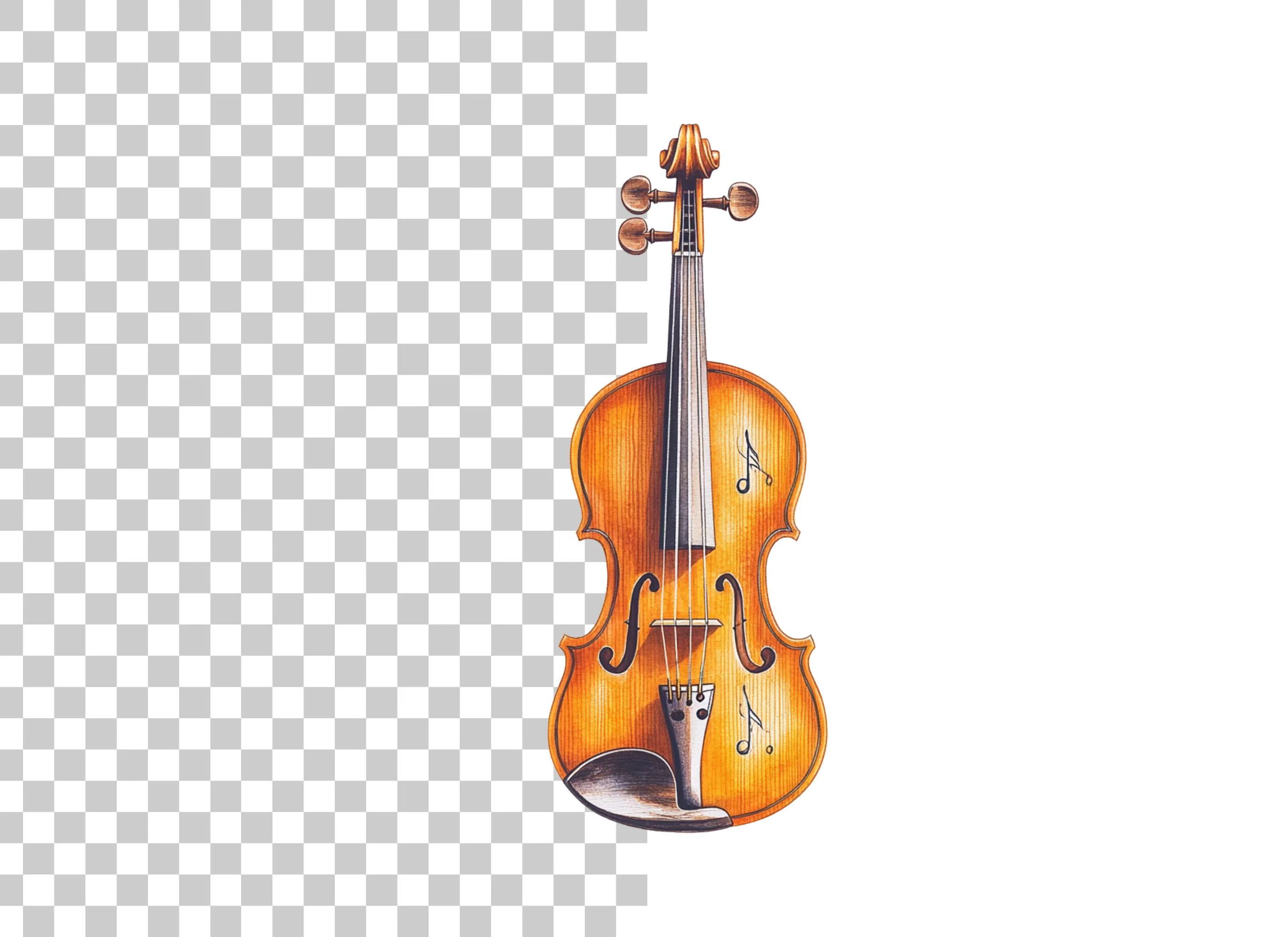 Violin with Musical Notes Clipart Bundle - Image 6