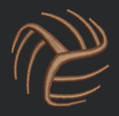 Volleyball Sports Ball Motif Embroidery Design