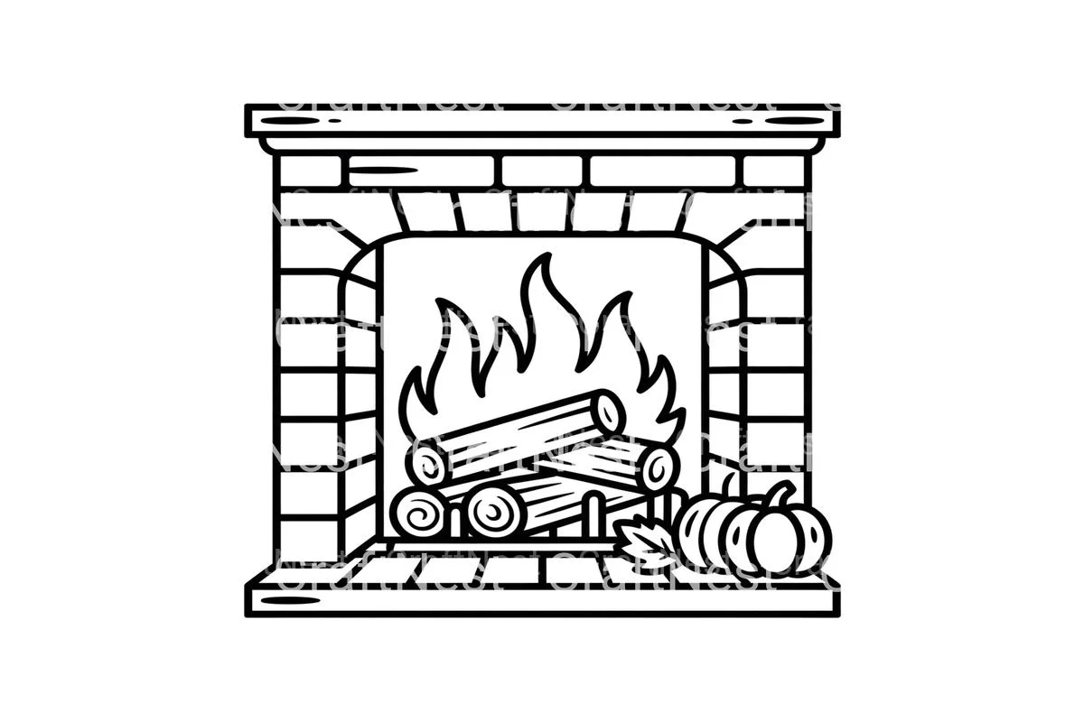 Warm Fireplace Coloring Books - Image 3