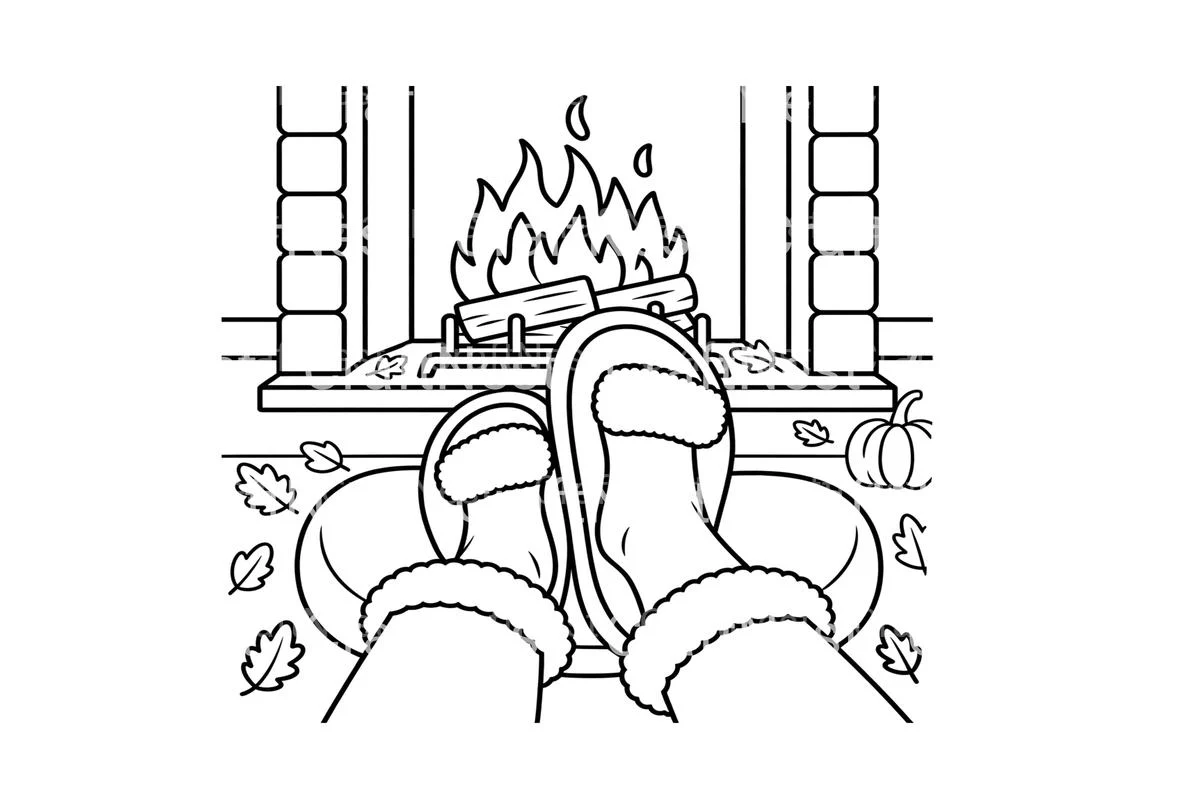 Warm Fireplace Feet Coloring Books - Image 2