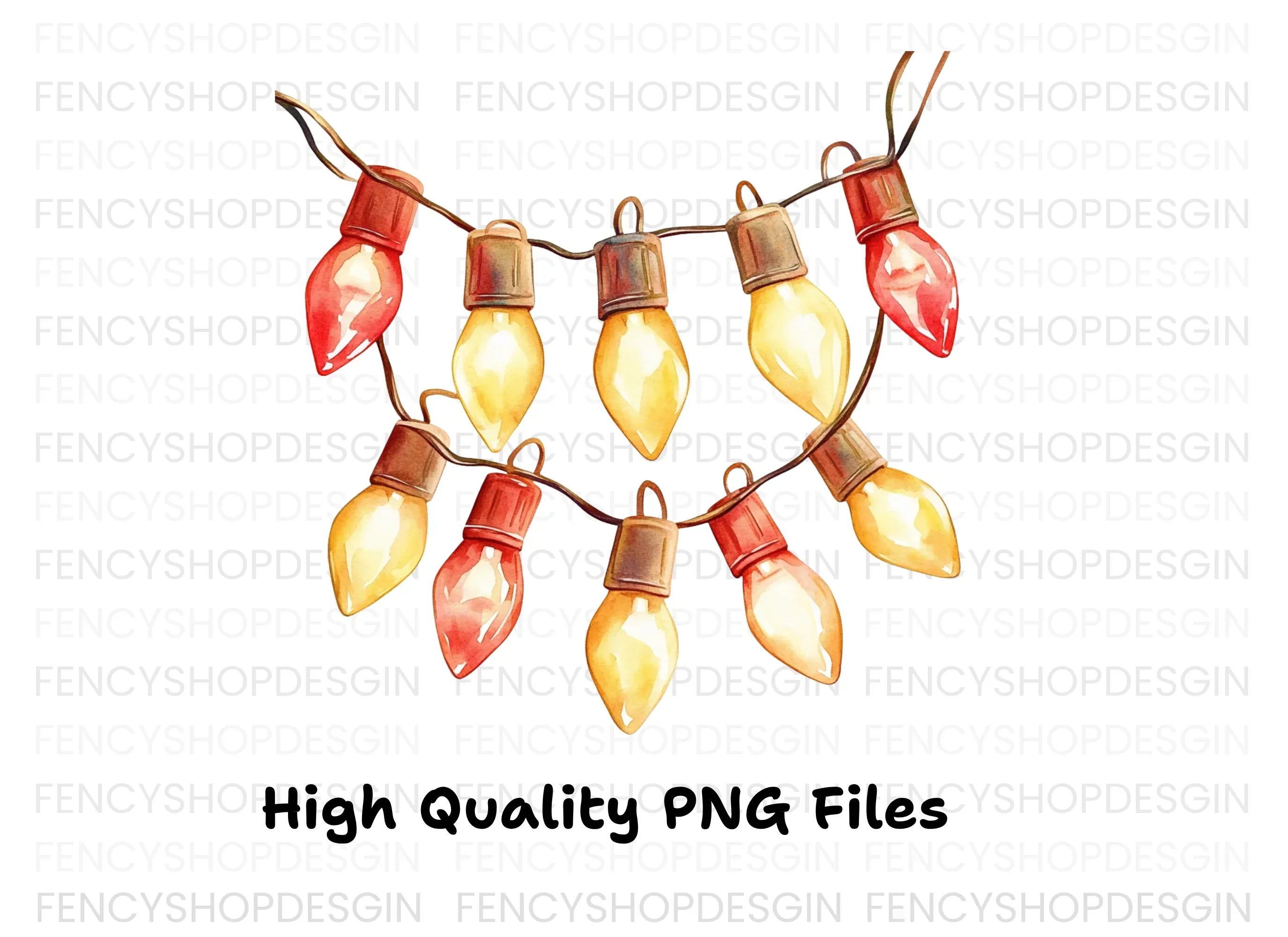 Warm Glow String Lights Clipart Bundle - Image 2