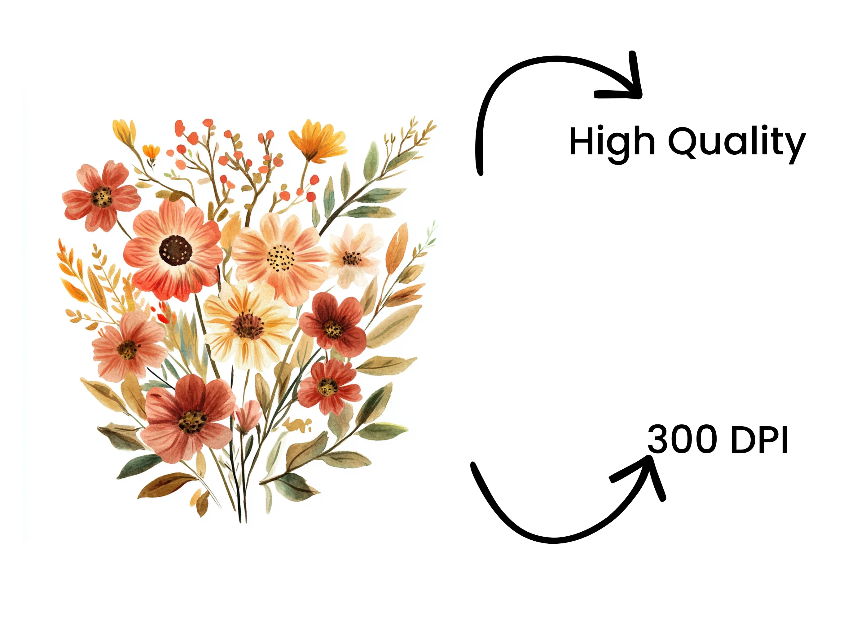 Warm Toned Autumn Flower Bouquets Clipart Bundle - Image 4