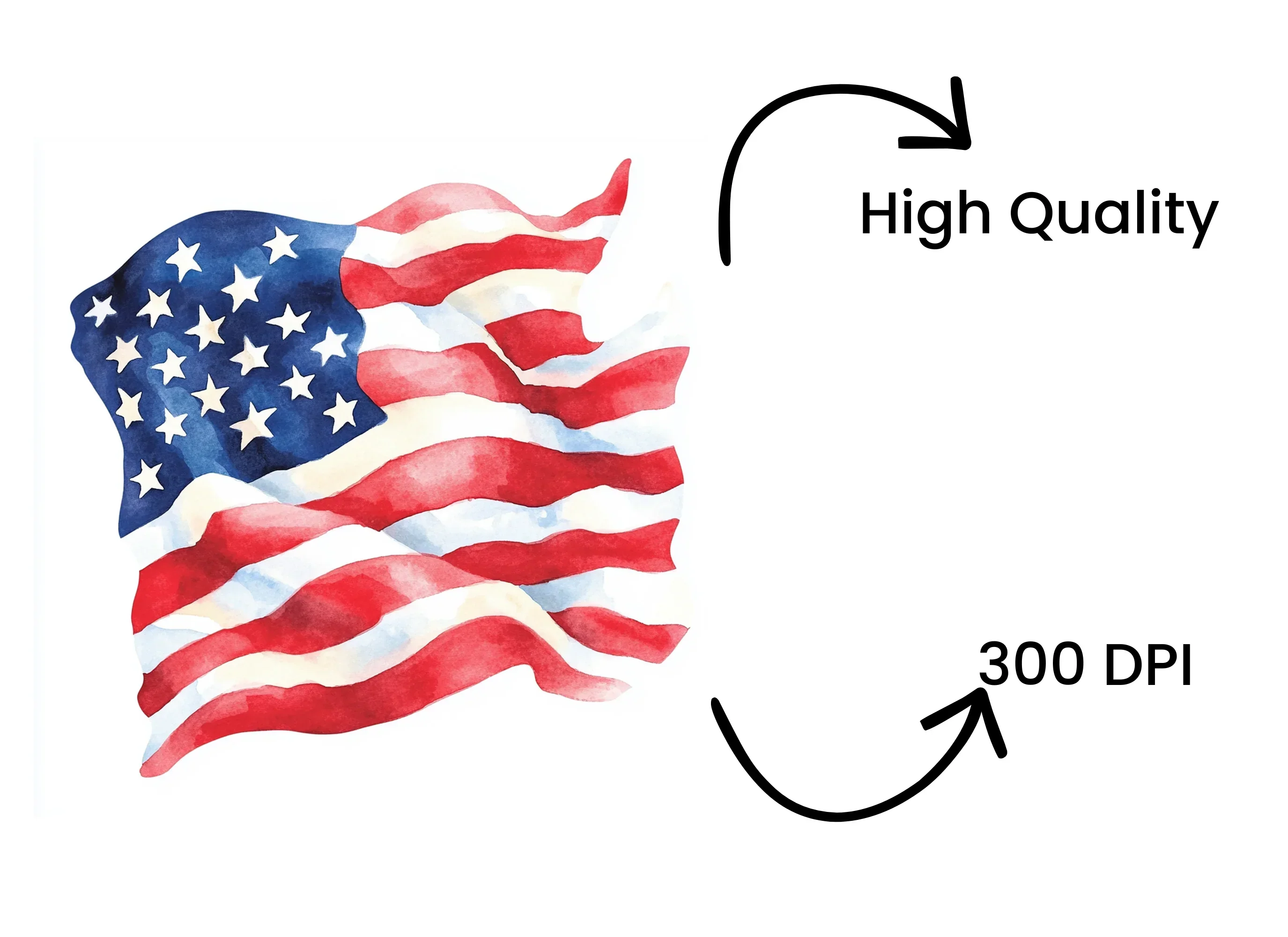 Waving American Flag Clipart Bundle - Image 4