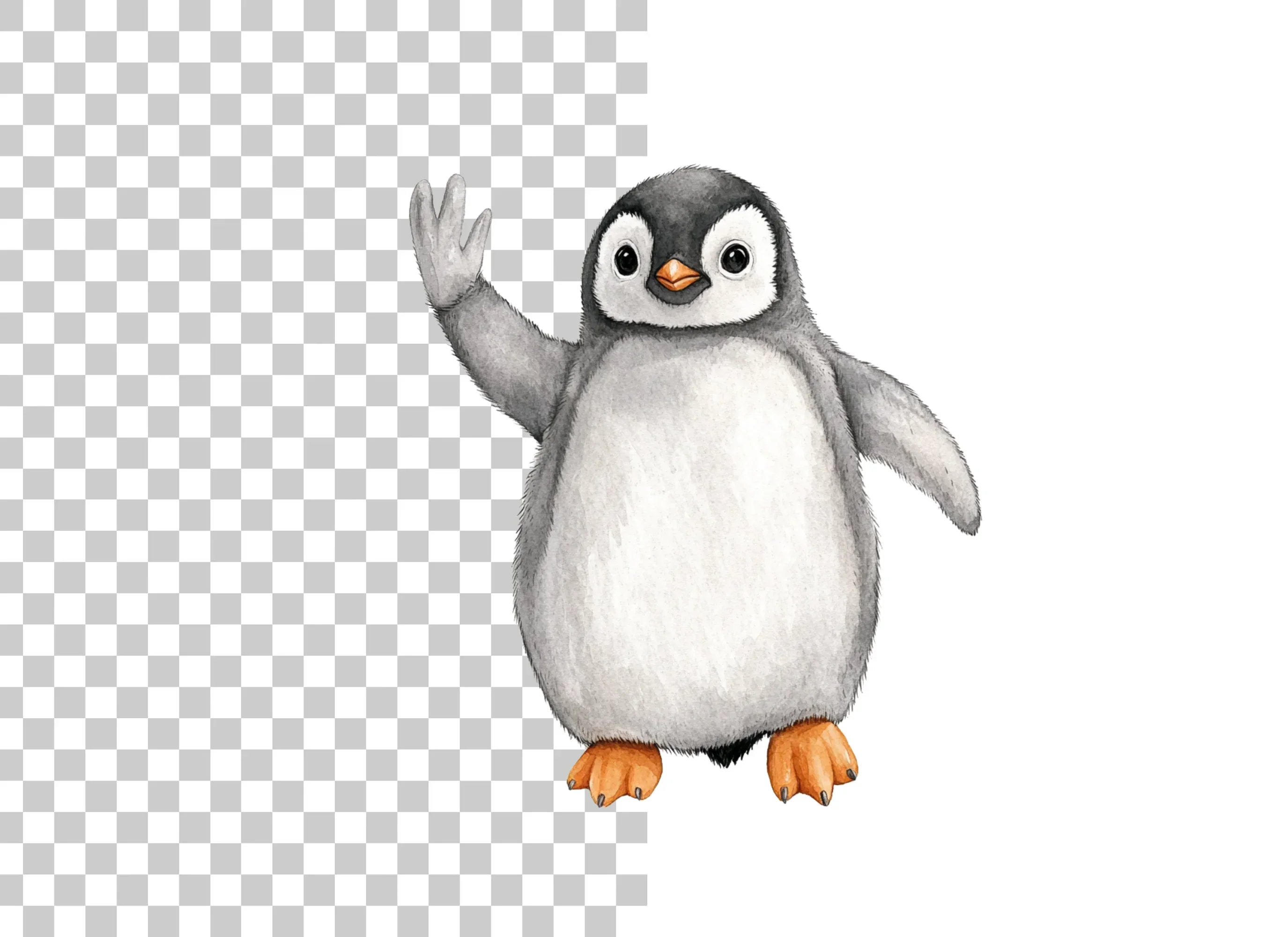 Waving Baby Penguin Clipart Bundle - Image 2