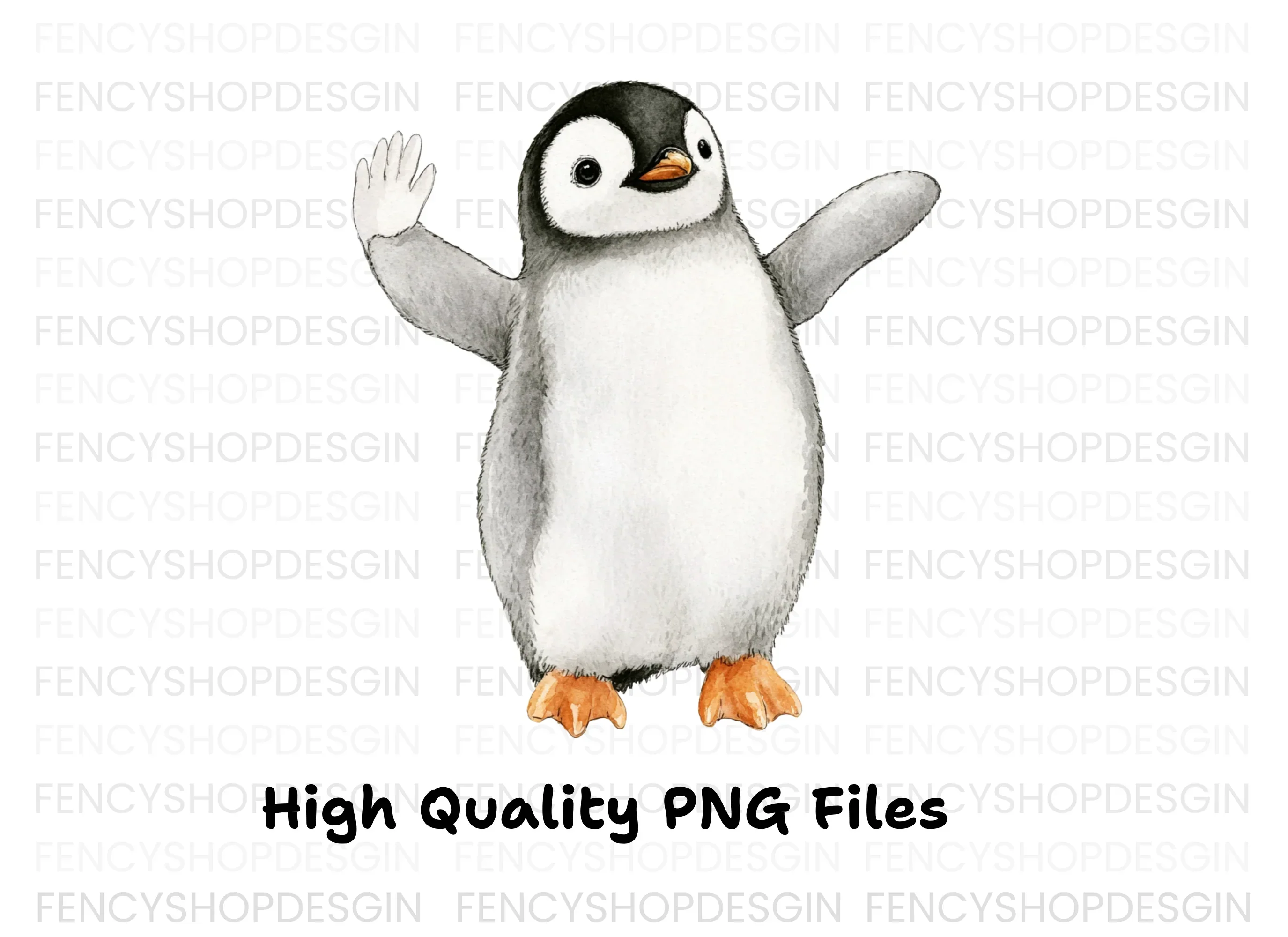 Waving Baby Penguin Clipart Bundle - Image 3