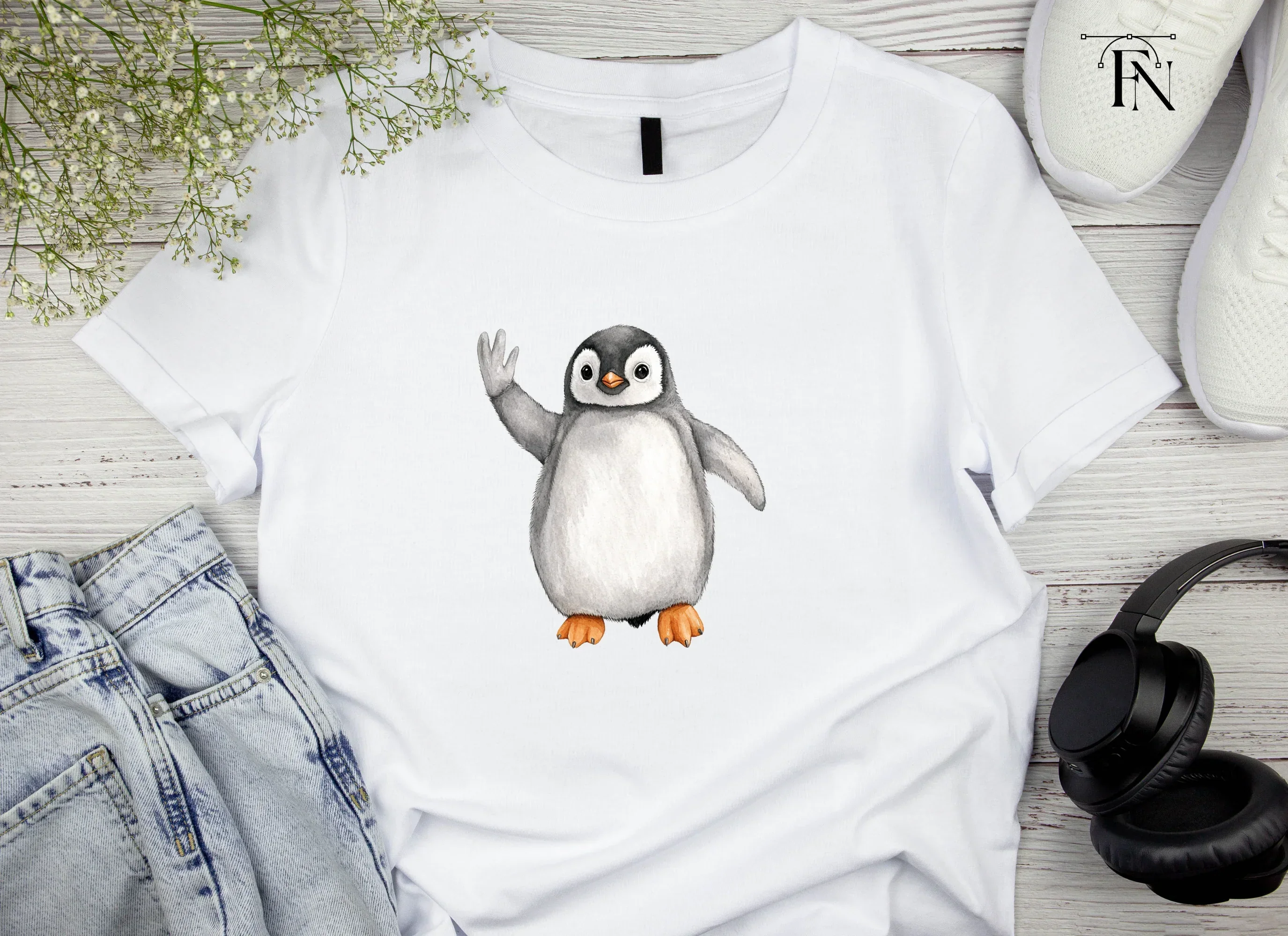 Waving Baby Penguin Clipart Bundle - Image 4