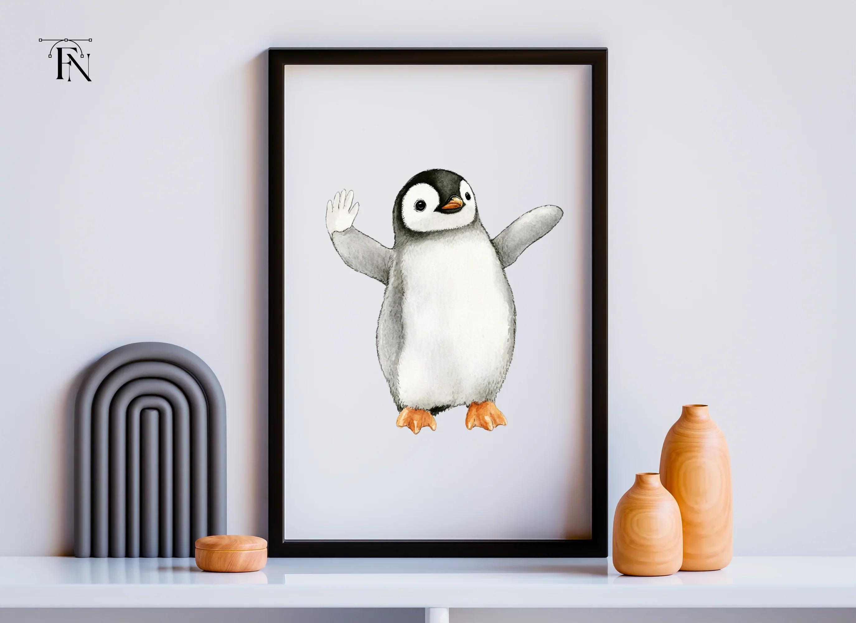 Waving Baby Penguin Clipart Bundle - Image 6