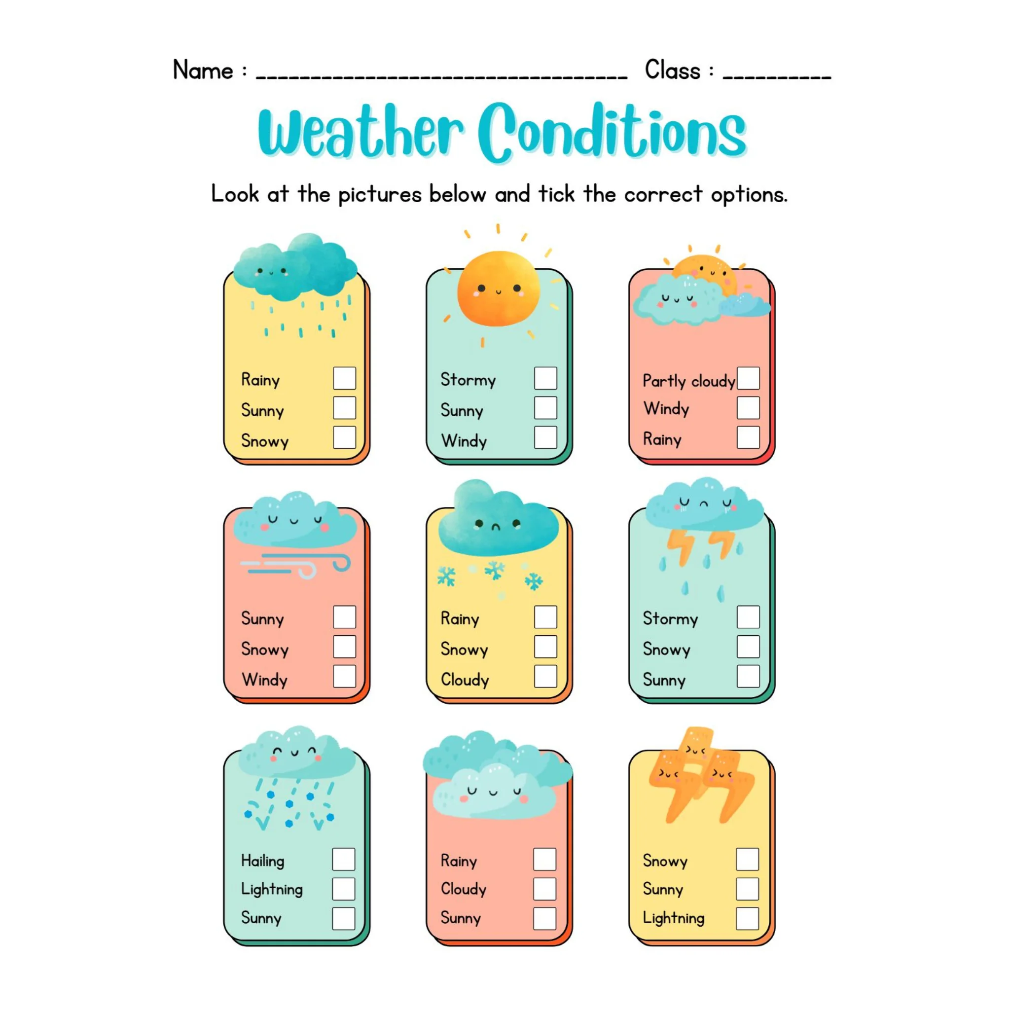 Weather Temperature Seasons Vocabulary Worksheets - Image 2