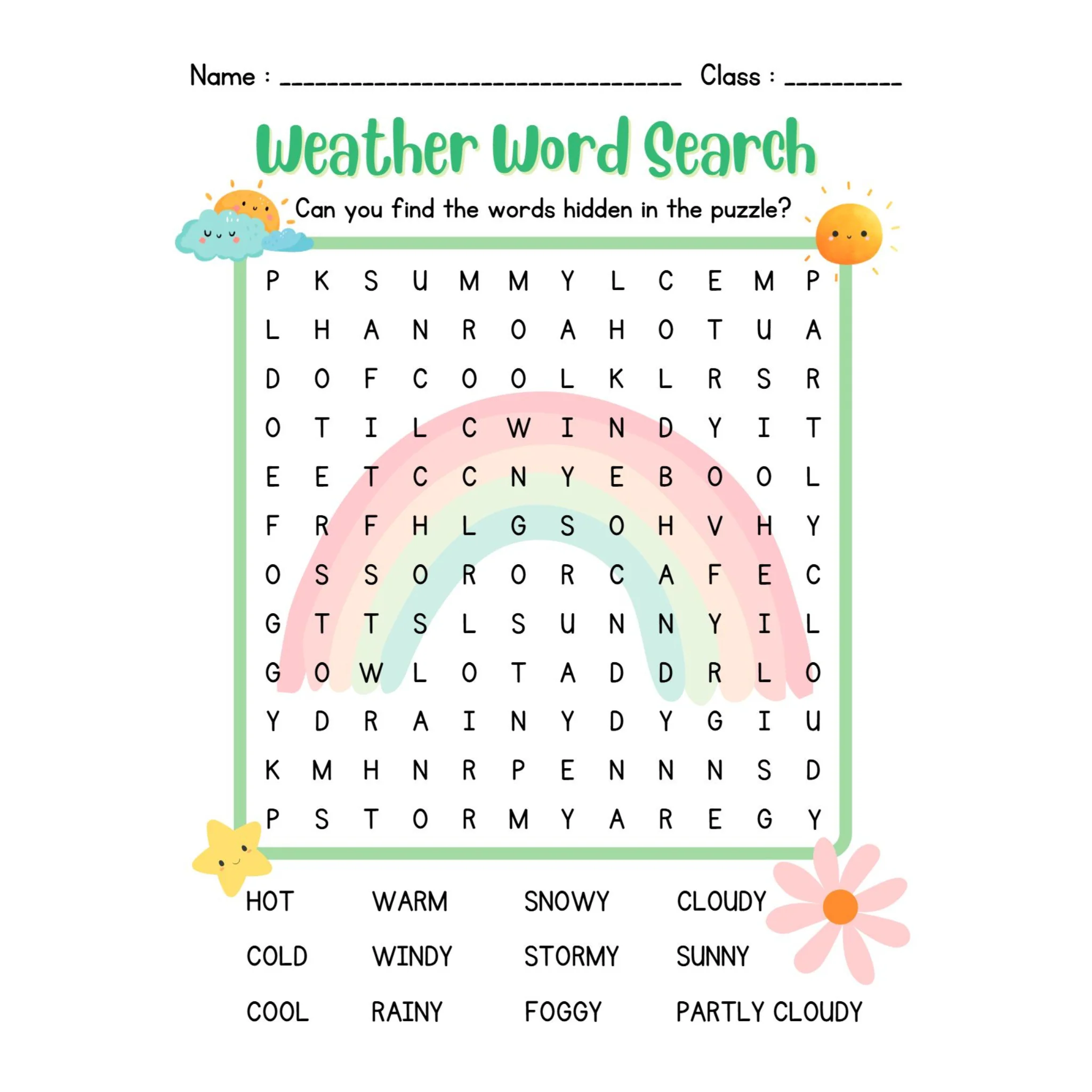 Weather Temperature Seasons Vocabulary Worksheets - Image 3