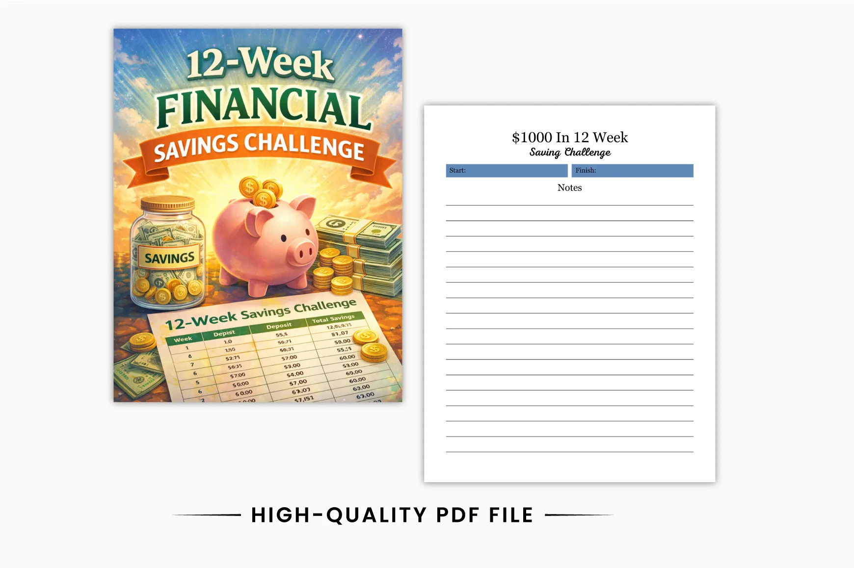 Week Financial Savings Challenge Planner - Image 3