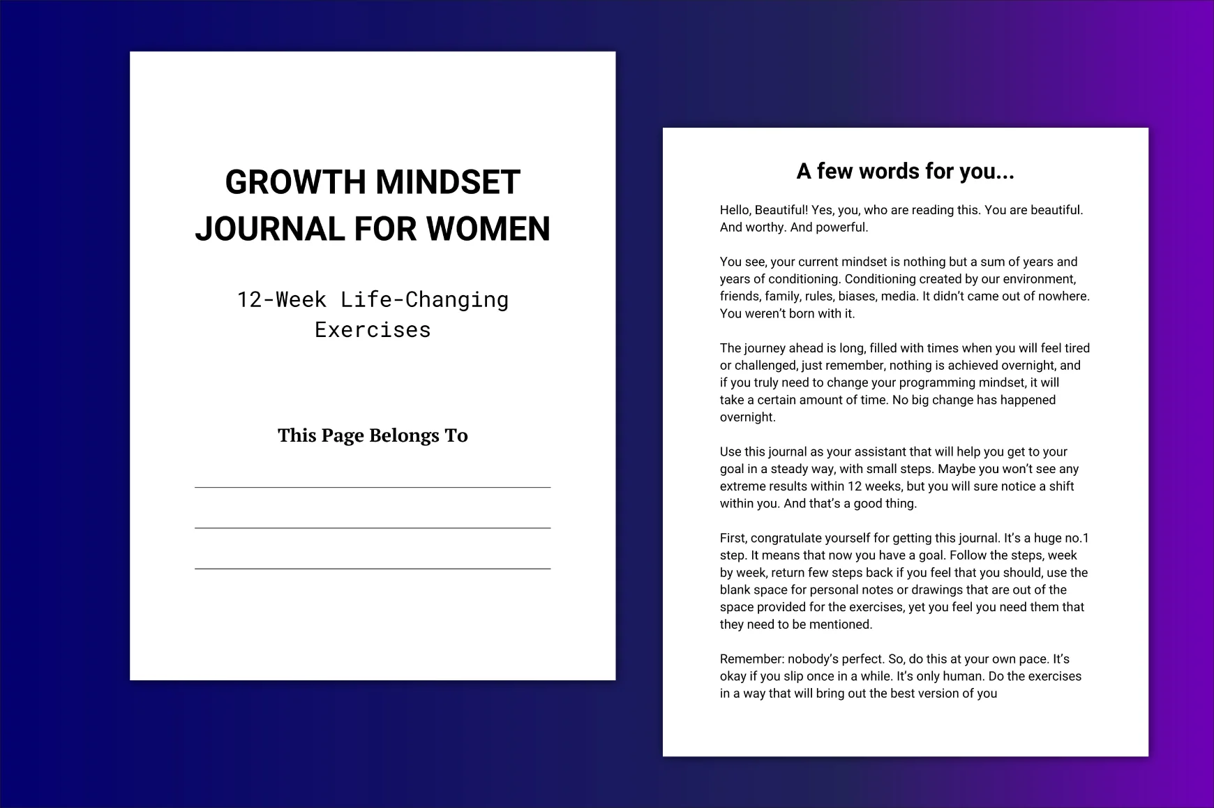 Week Growth Women Mindset Journal - Image 2