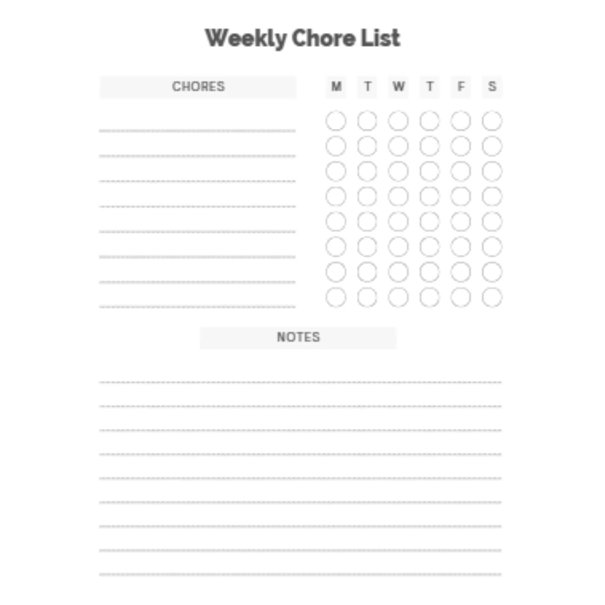 Weekly Chore List Bundle